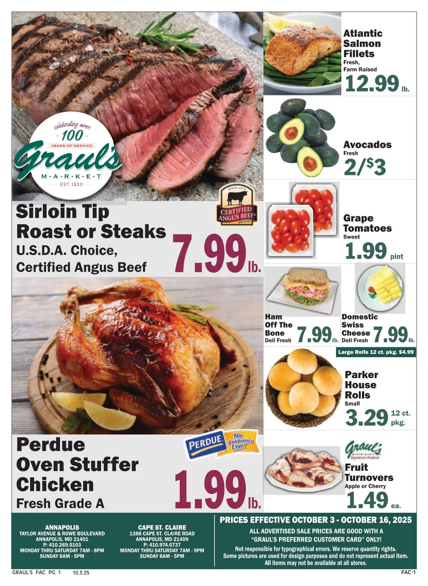 Weekly ad Graul's Market Sales from October 3 to October 16 2025 - Page 1