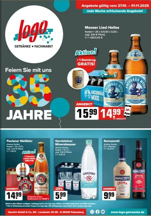 Logo Getränkemarkt Prospekte von 27. Oktober bis 1. November 2025 - Prospekt seite 1