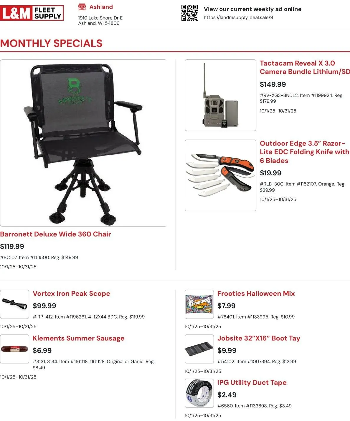 Weekly promotion L&M Fleet Supply Sales spanning from October 3 to October 8 2025 - Page  for Catalogue 365