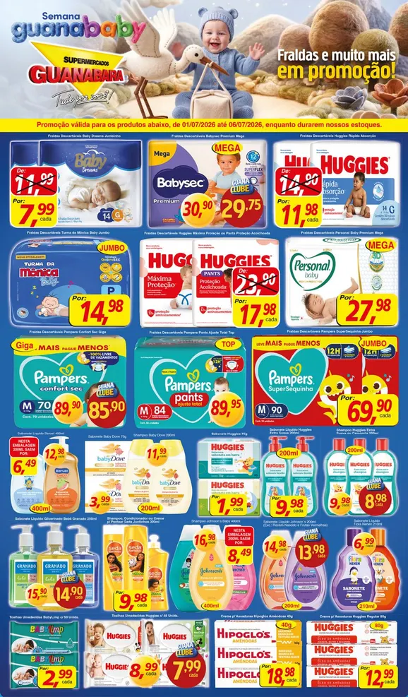 Encarte de Folhetos Supermercados Guanabara 1 de julho até 6 de julho 2026 - Pagina 1