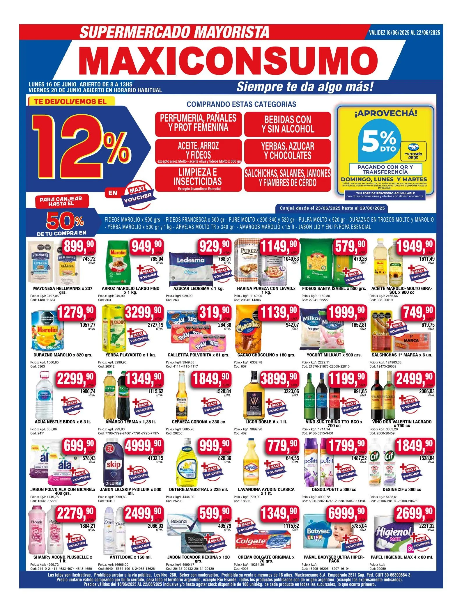 Ofertas de Ofertas Maxiconsumo 16 de junio al 22 de junio 2025 - Página 1 del catálogo