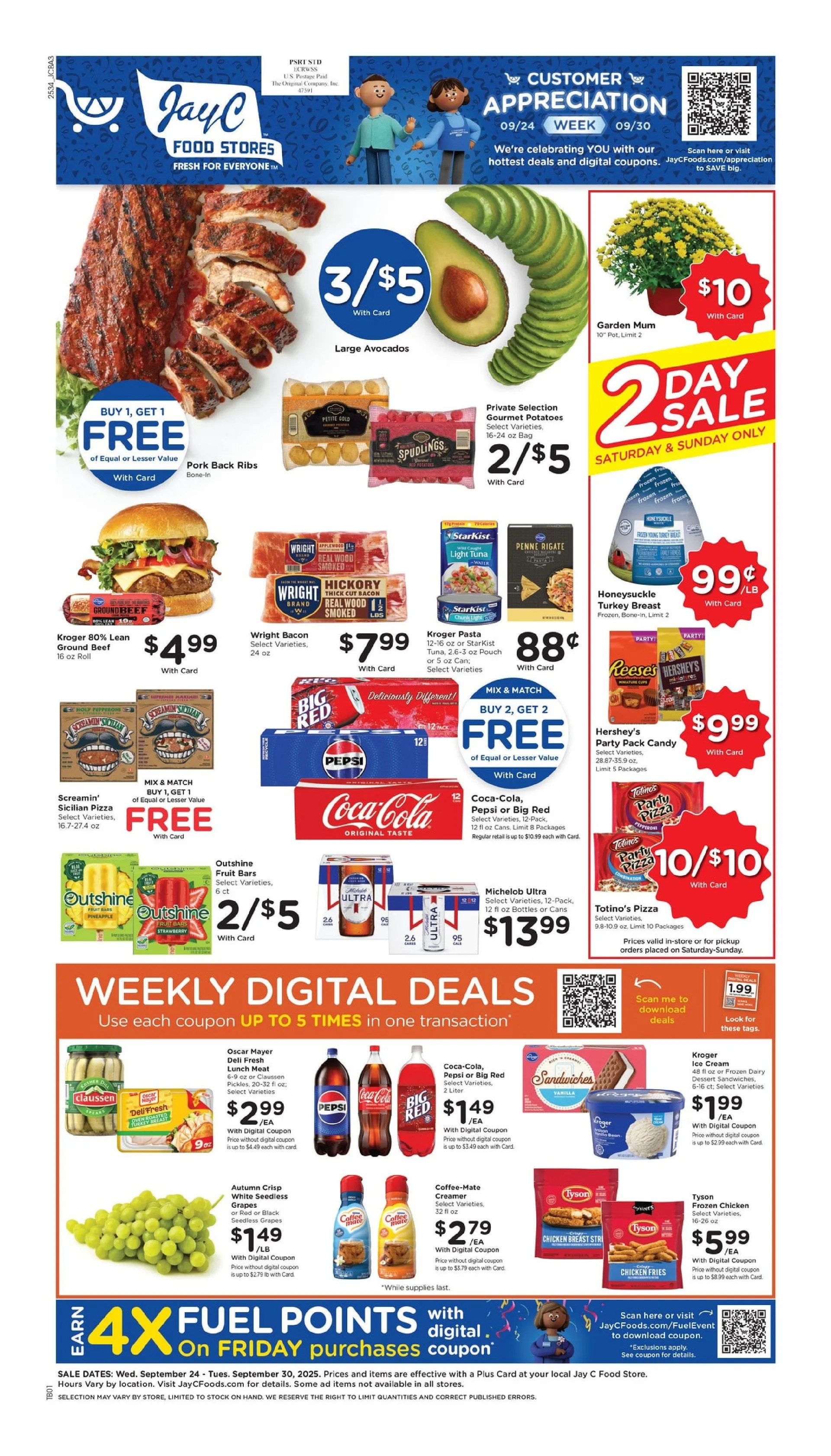 Weekly promotion Jay C Food Stores Sales spanning from September 24 to September 30 2025 - Page  for Catalogue 365