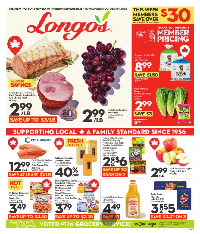 Longo's flyers from September 25 to October 1 2025 - flyer page 1