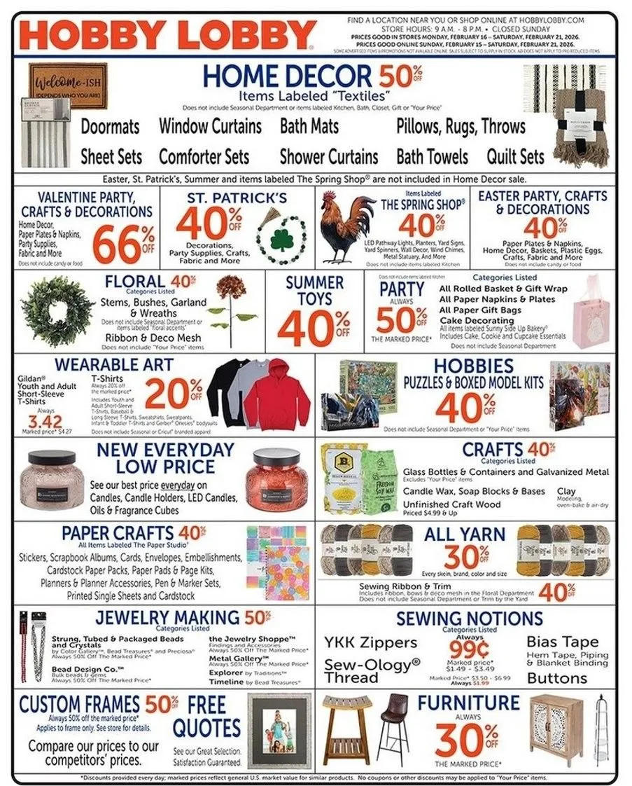 Weekly ad Hobby Lobby Sales from February 16 to February 21 2026 - Page