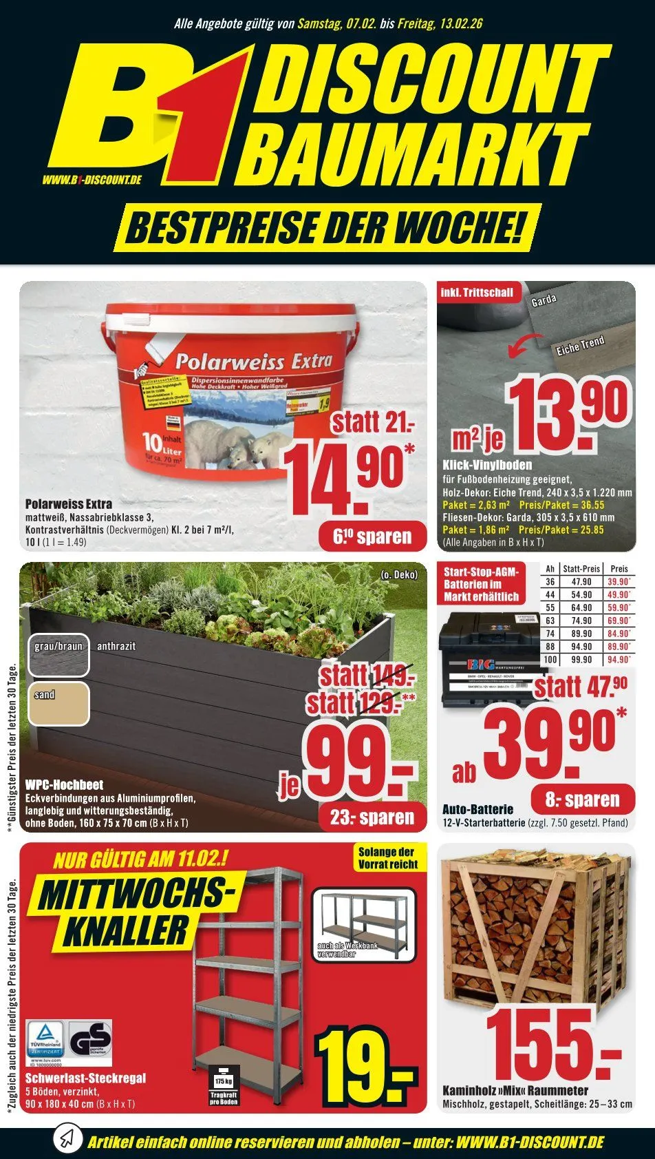 B1 Discount Baumarkt Prospekte von 7. Februar bis 13. Februar 2026 - Prospekt seite 