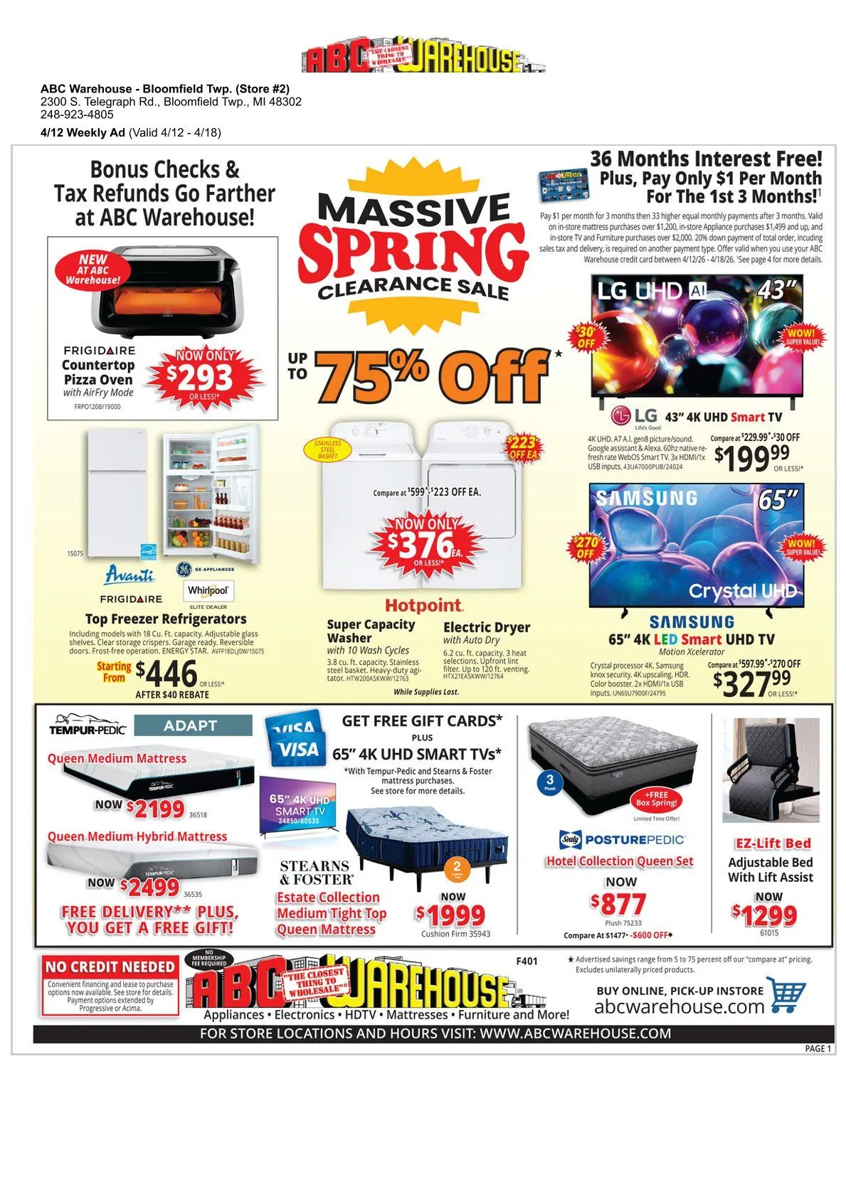 Weekly ad ABC Warehouse weekly ads from April 12 to April 18 2026 - Page 