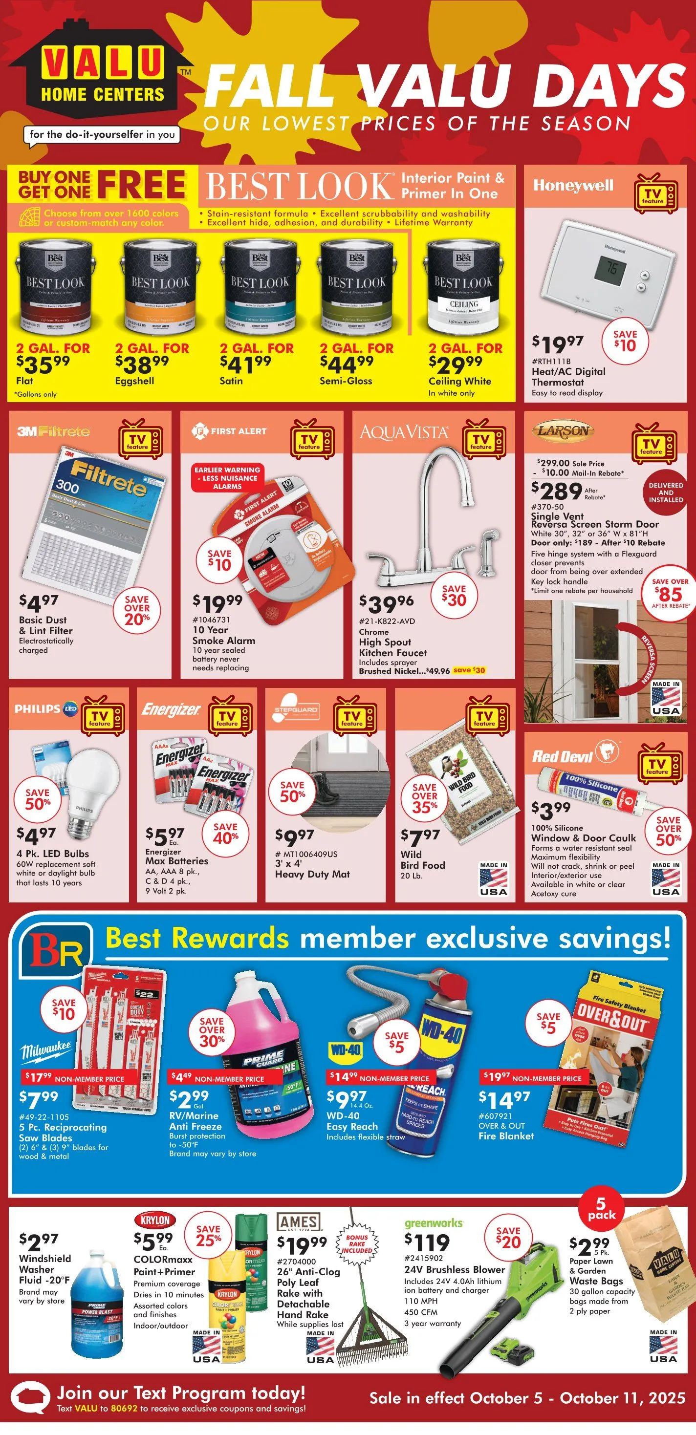 Weekly ad Valu Home Centers Sales from October 6 to October 11 2025 - Page 1