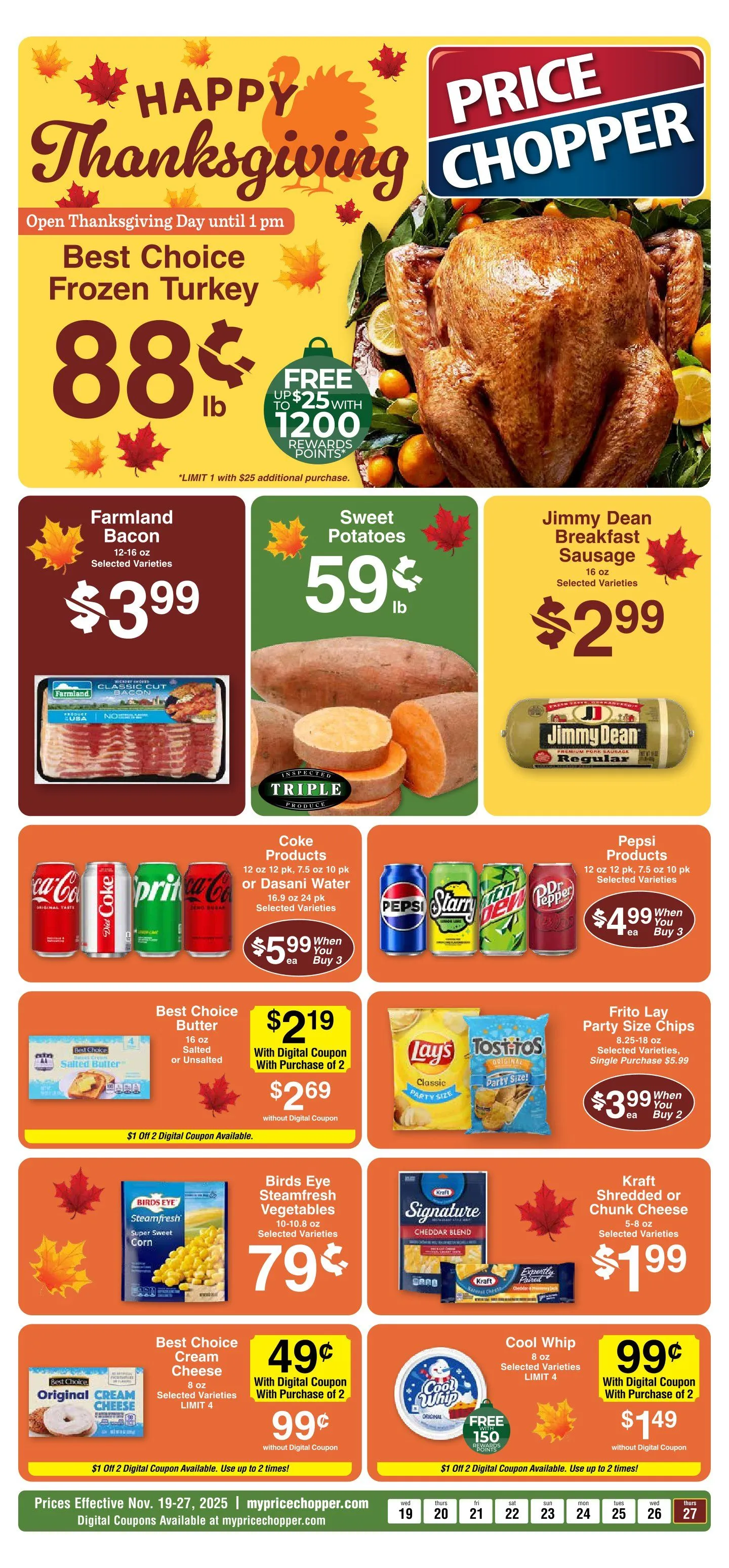 Weekly ad Price Chopper Sales from November 19 to November 27 2025 - Page 1