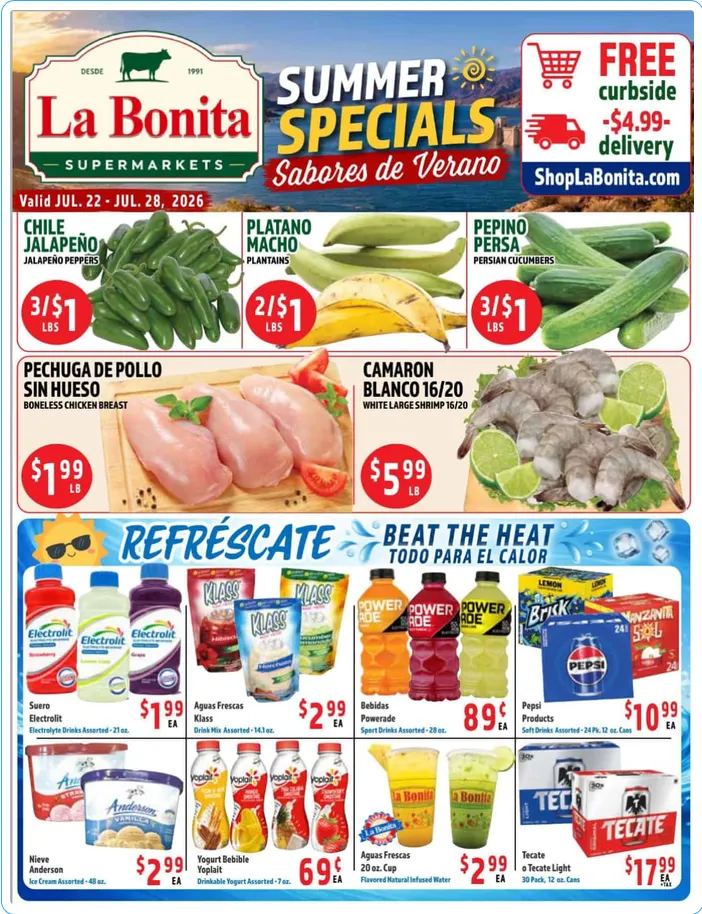 Weekly ad La Bonita Supermarkets Sales from July 22 to July 28 2026 - Page 1