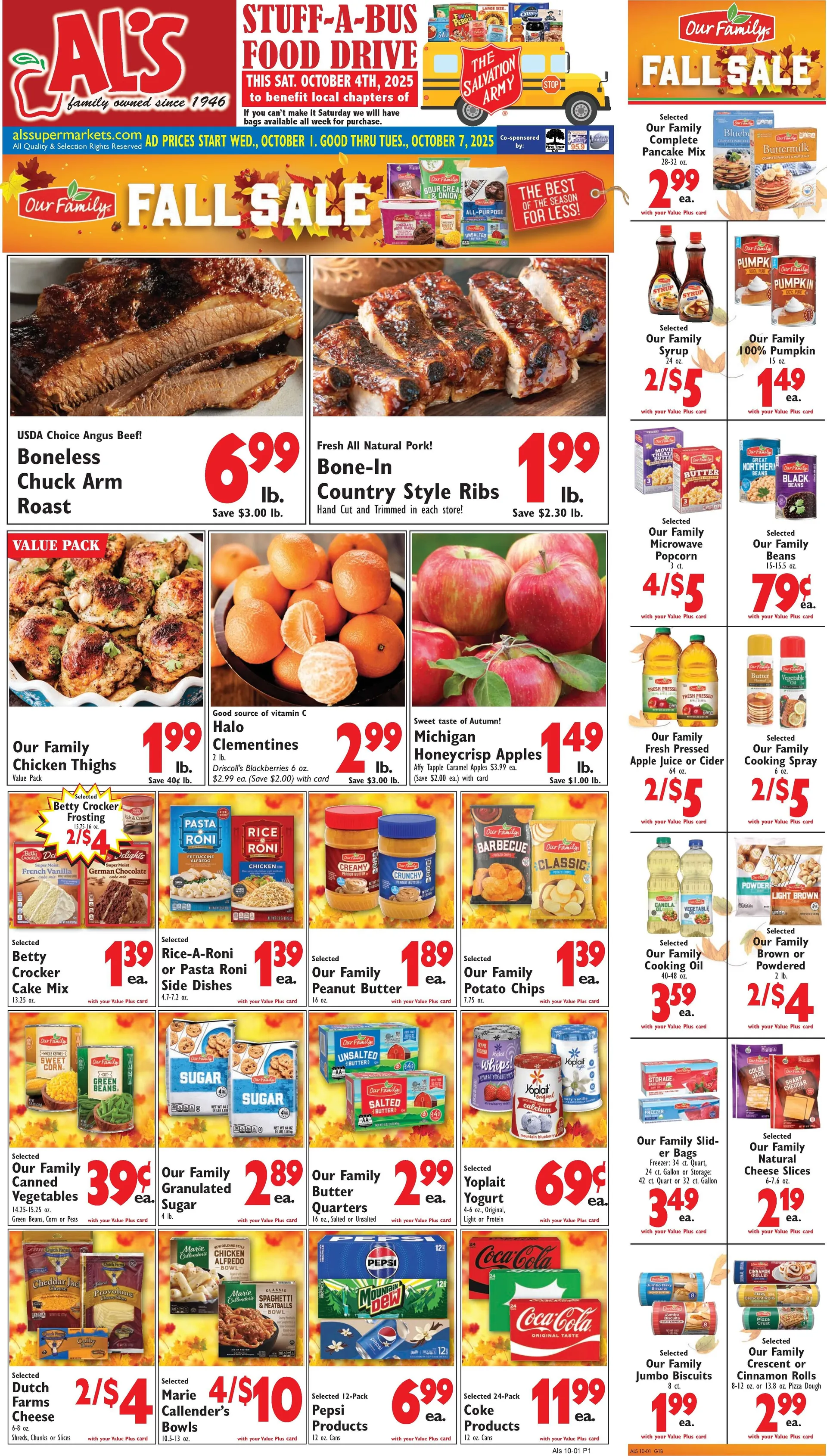 Weekly ad Al's Supermarket Sales from October 1 to October 7 2025 - Page 1
