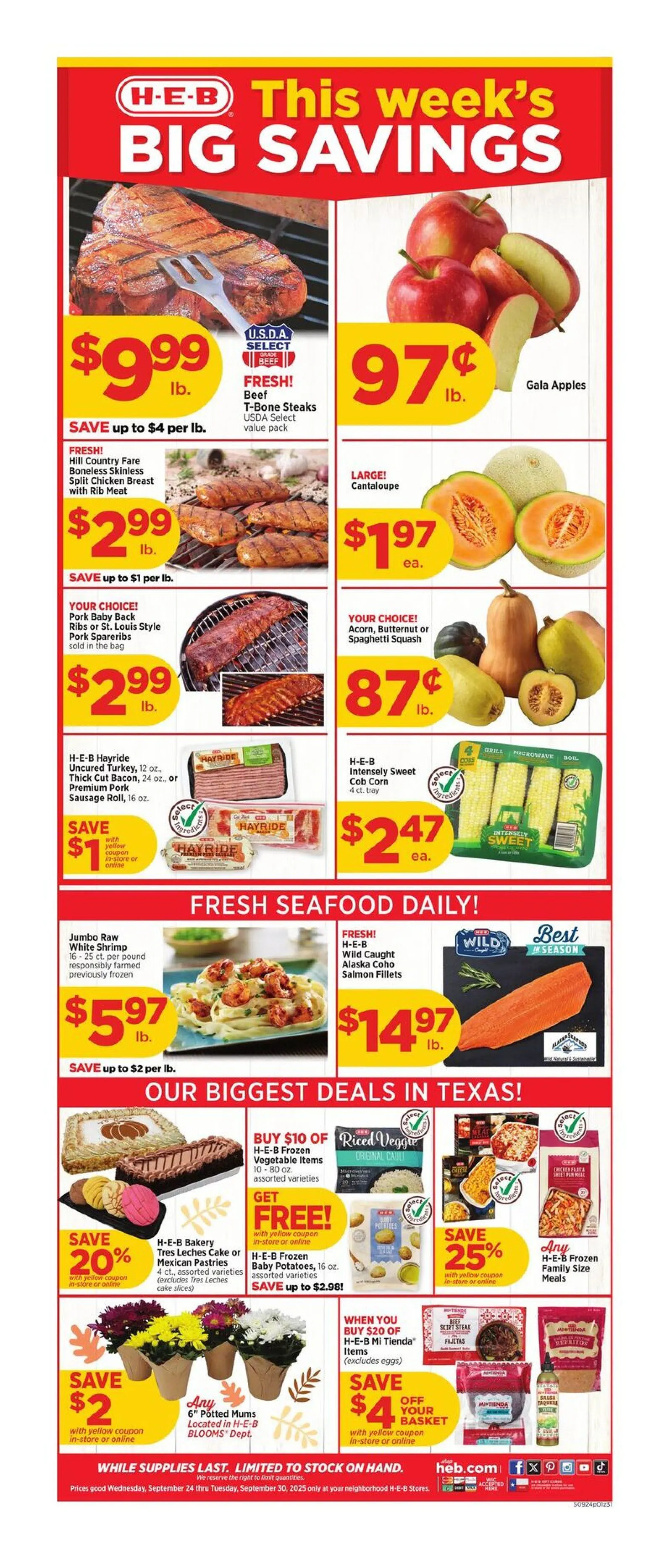 Weekly ad H-E-B Sales from September 24 to September 30 2025 - Page 1