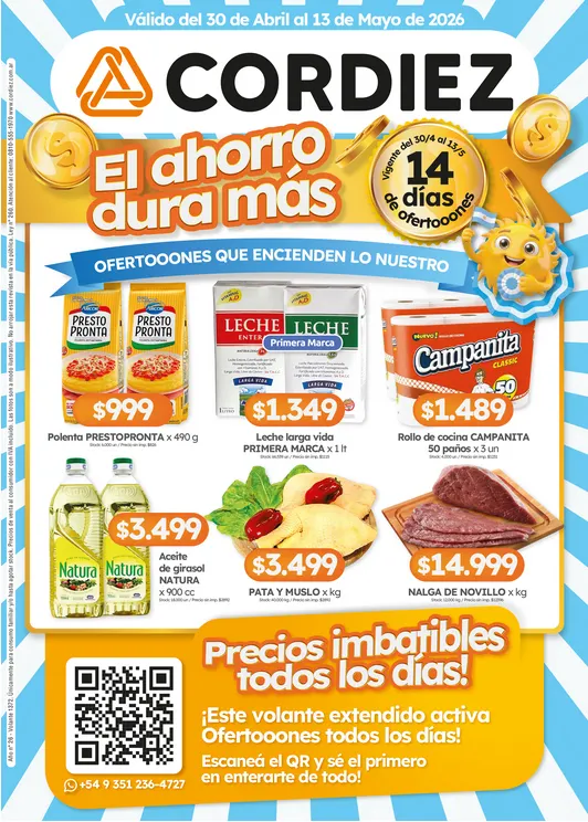 Ofertas de Ofertas Cordiez  30 de abril al 13 de mayo 2026 - Página 1 del catálogo