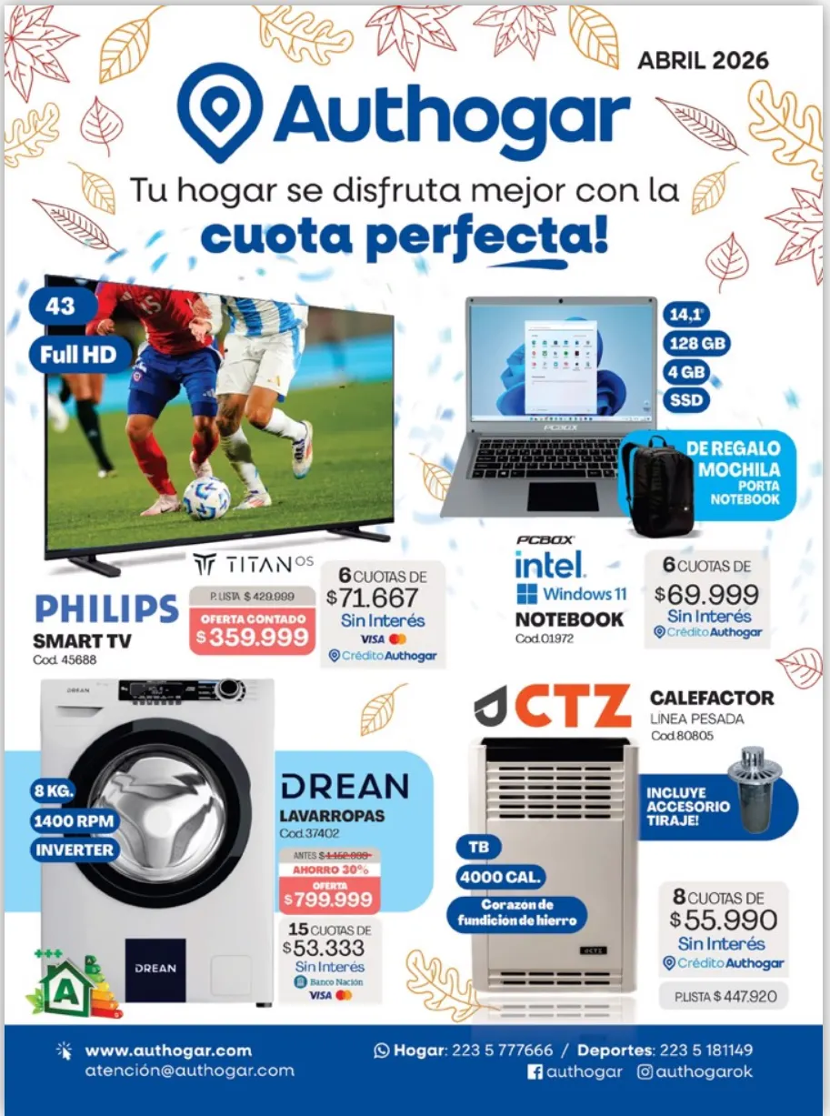 Ofertas de Authogar Ofertas 1 de abril al 30 de abril 2026 - Página 1 del catálogo