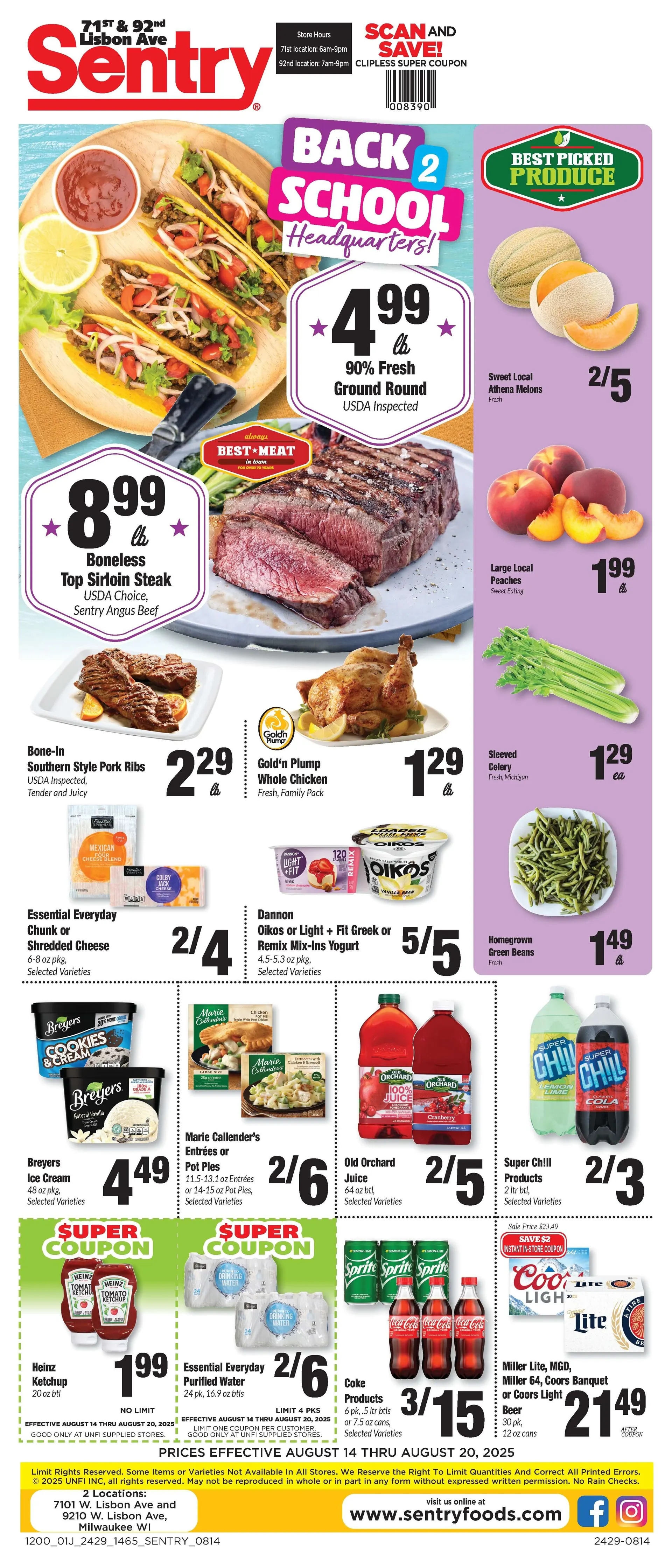 Weekly promotion Sentry Foods Sales spanning from August 14 to August 20 2025 - Page  for Catalogue 365
