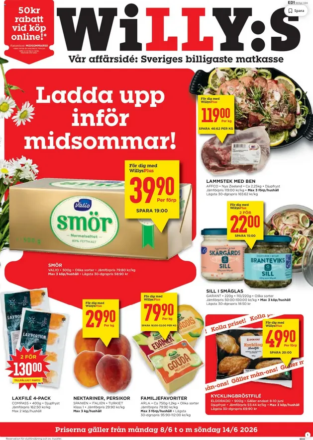 Willys Erbjudanden från 8 juni till 14 juni 2026 - Reklamblad sidor 1