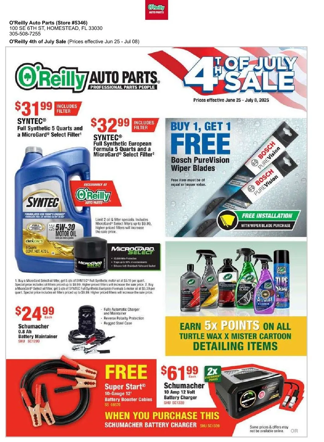 Weekly ad O'Reilly Auto Parts Deals from June 25 to July 8 2025 - Page 1