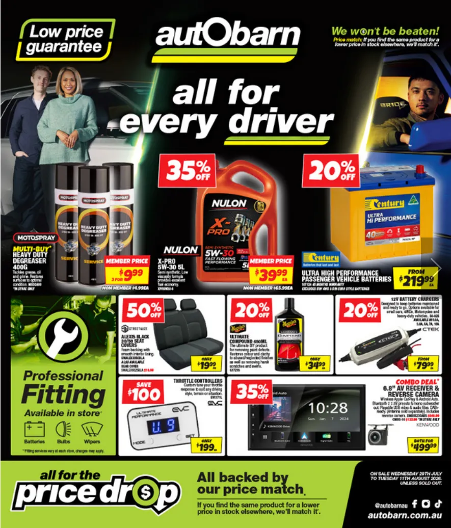 Autobarn Sales - Catalogue valid from 29 July to 11 August 2026 - page 1