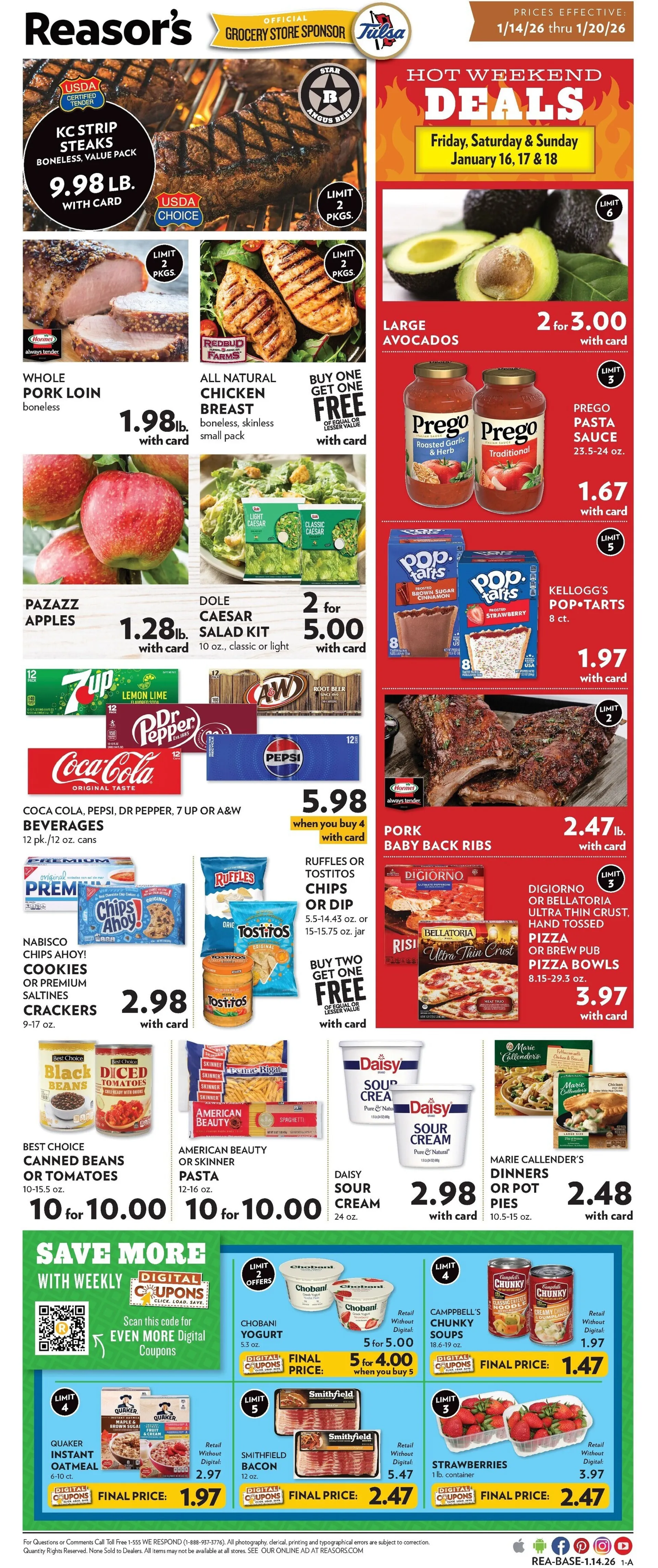 Weekly ad Reasor's Sales from January 14 to January 20 2026 - Page 1
