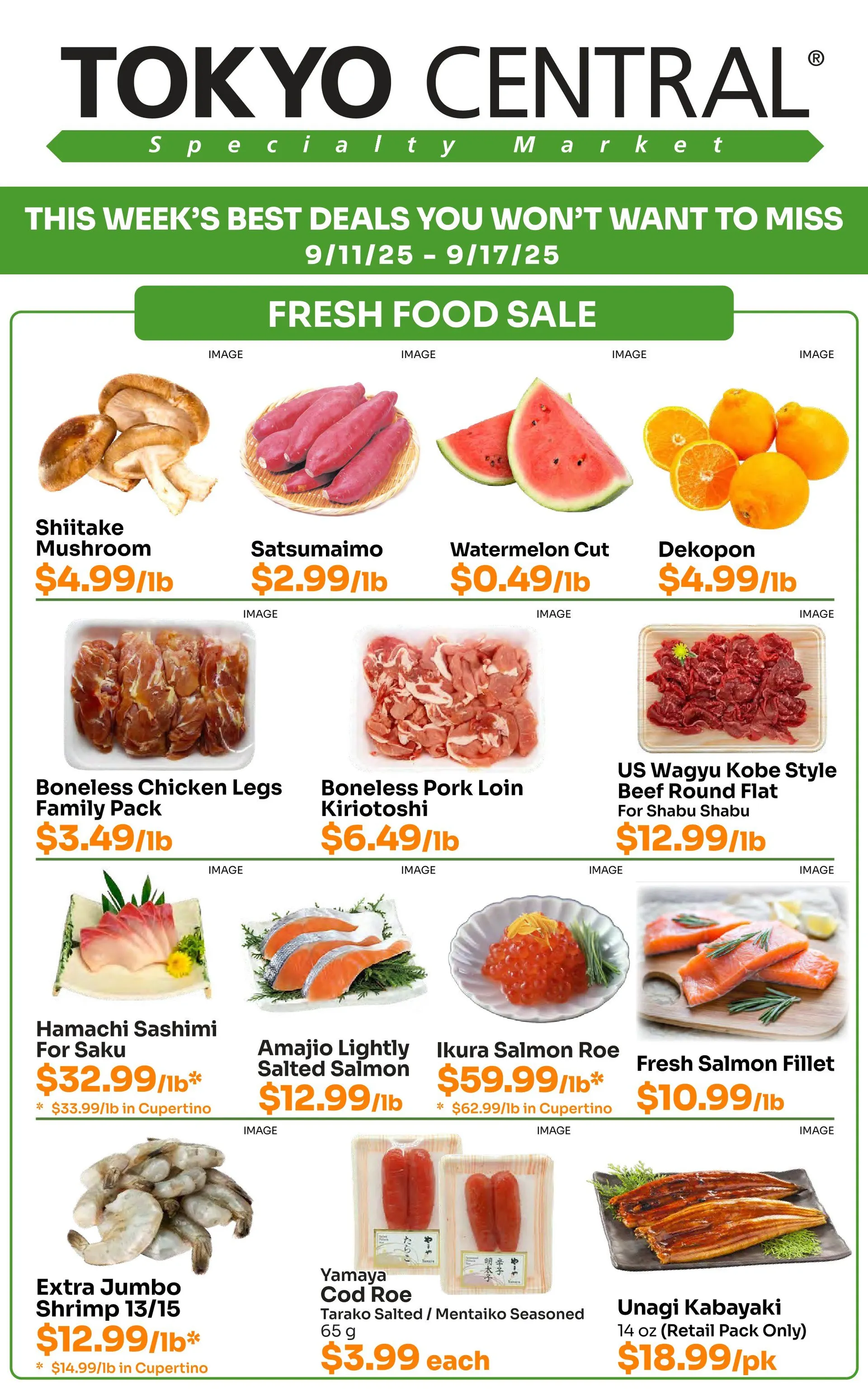 Weekly ad Tokyo Central Specialty Market sales from September 11 to September 17 2025 - Page 1
