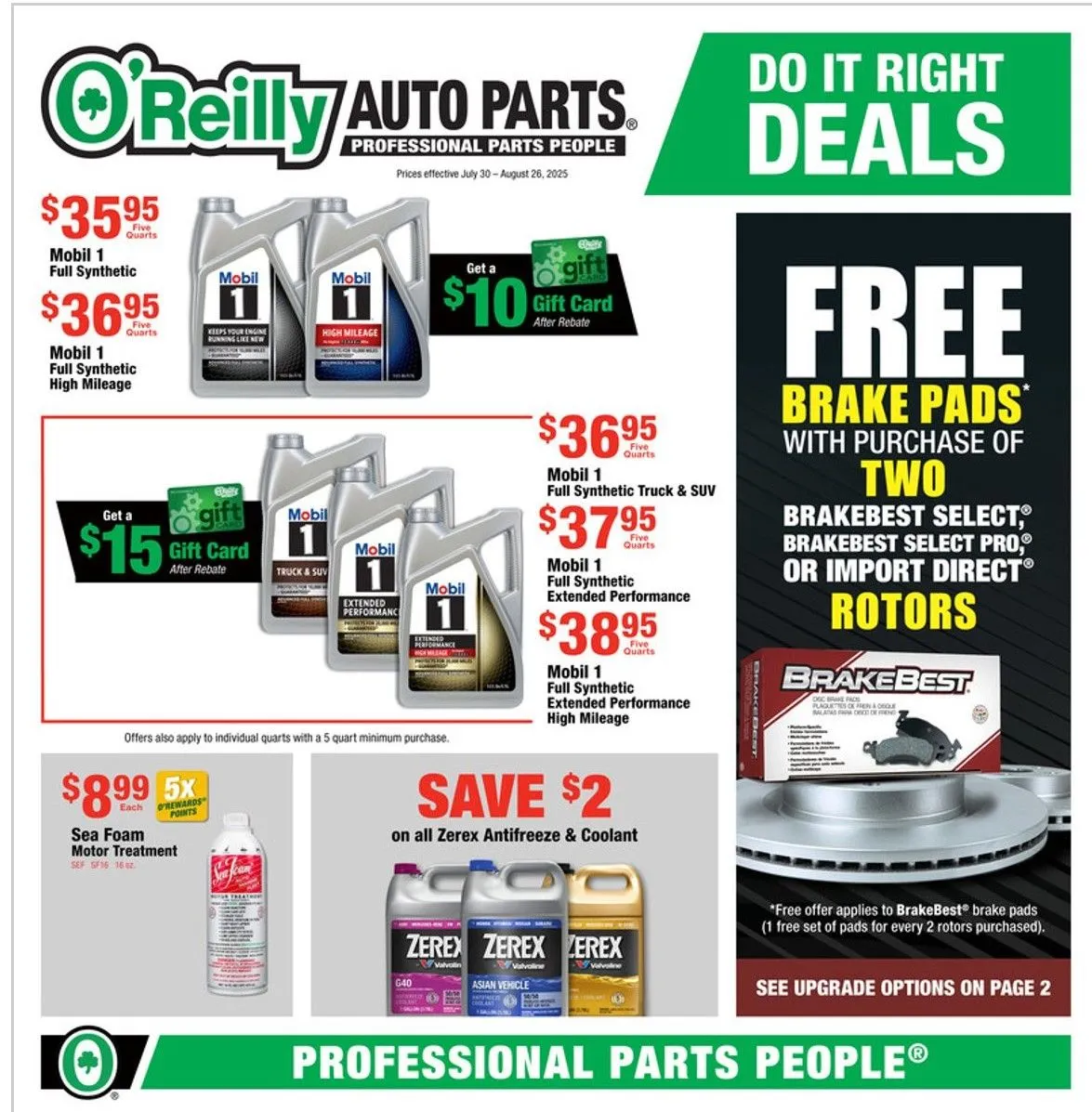Weekly ad O'Reilly Auto Parts Sales from July 30 to August 27 2025 - Page 