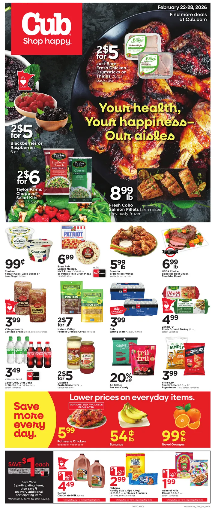 Weekly ad Cub Foods Sales from February 22 to February 28 2026 - Page 1