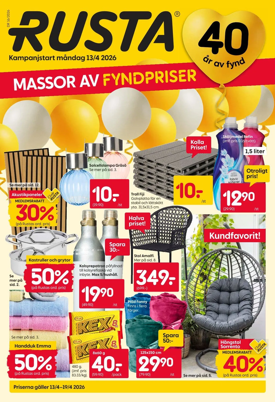 Rusta Erbjudanden från 13 april till 18 april 2026 - Reklamblad sidor 1