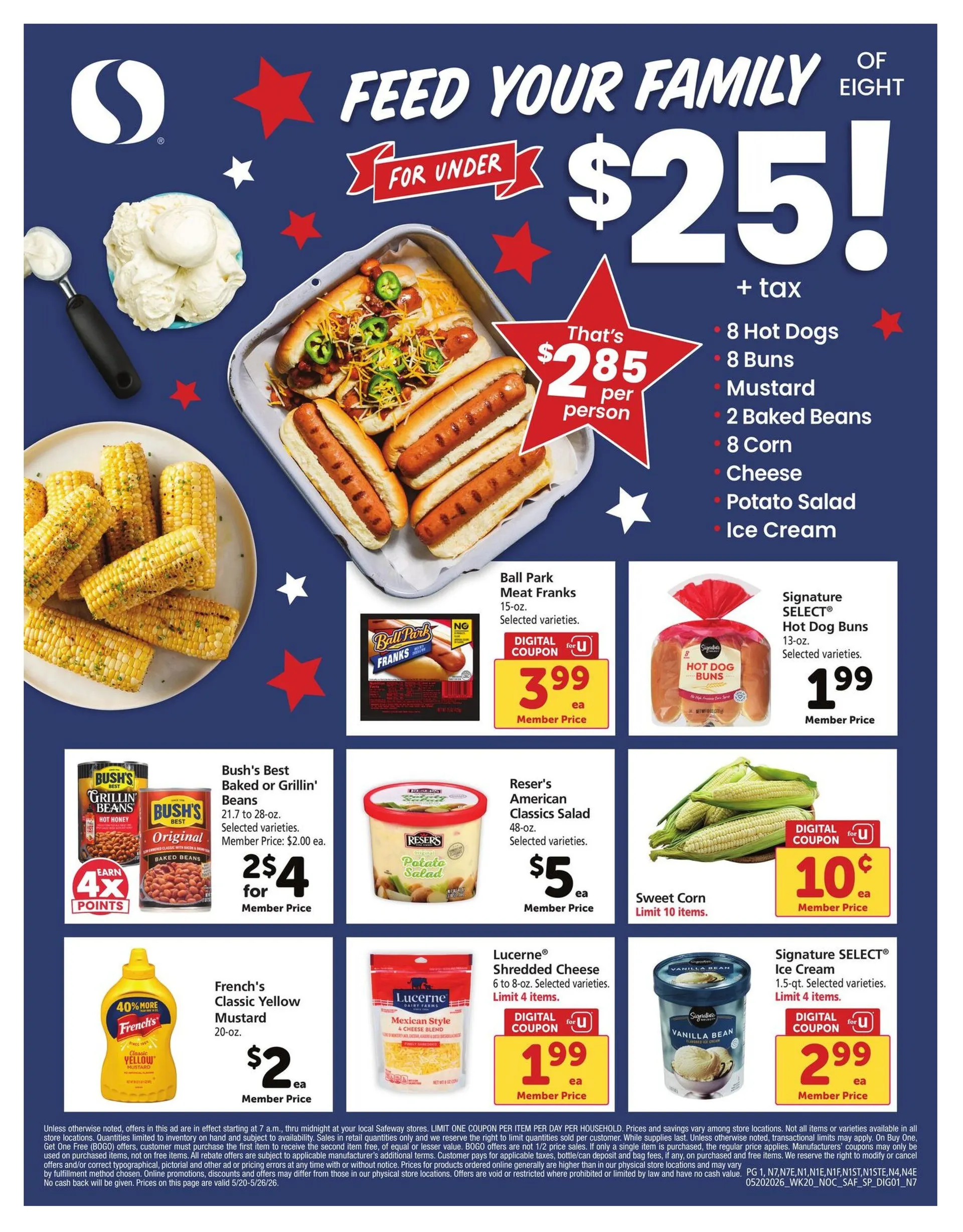 Weekly promotion Safeway Sales spanning from May 20 to May 26 2026 - Page 1 for Catalogue 365