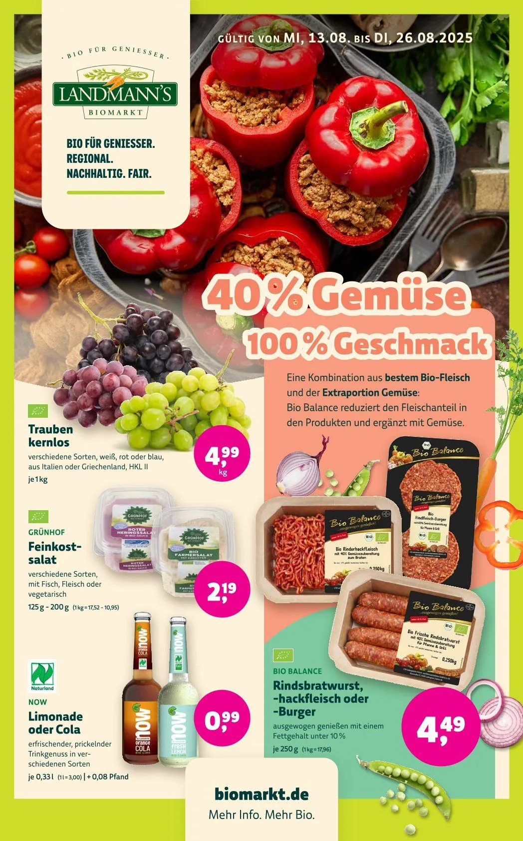 Landmann's Biomarkt Angebote von 13. August bis 27. August 2025 - Prospekt seite 