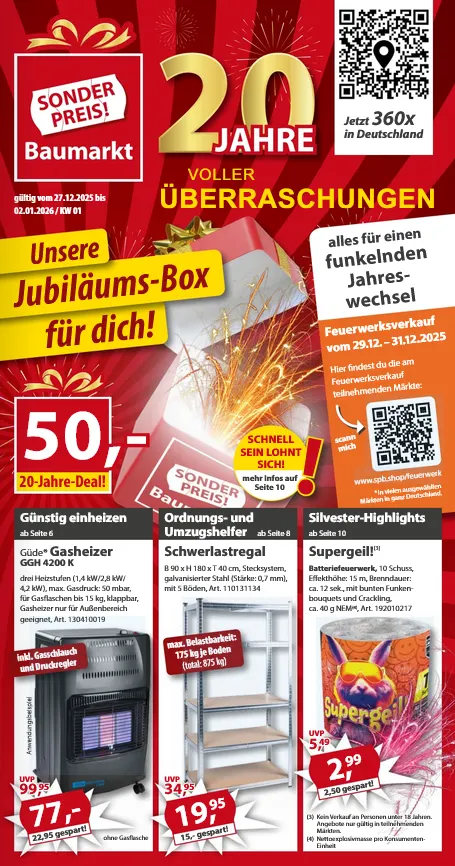  Sonderpreis-Baumarkt Angebote von 27. Dezember bis 2. Januar 2026 - Prospekt seite 1
