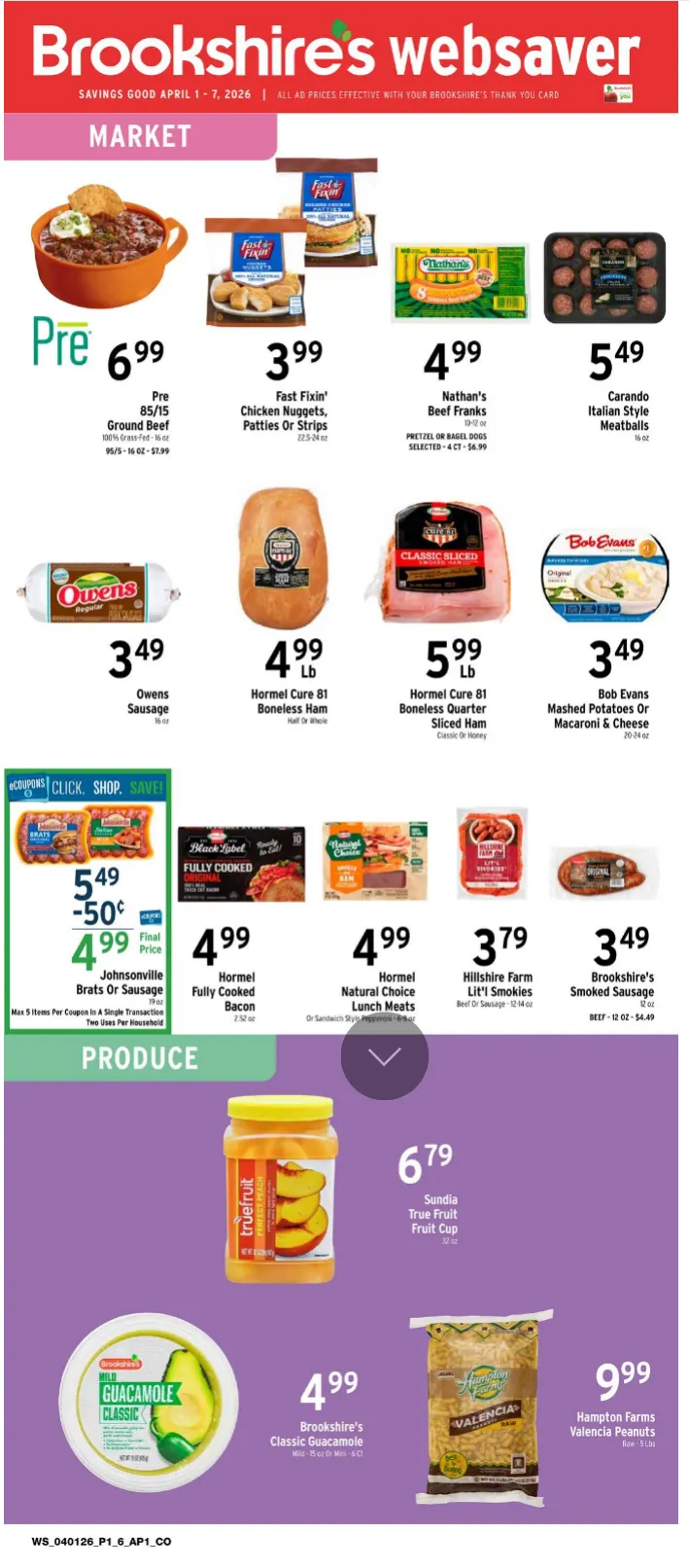 Weekly ad Brookshires Sales from April 1 to April 7 2026 - Page 1