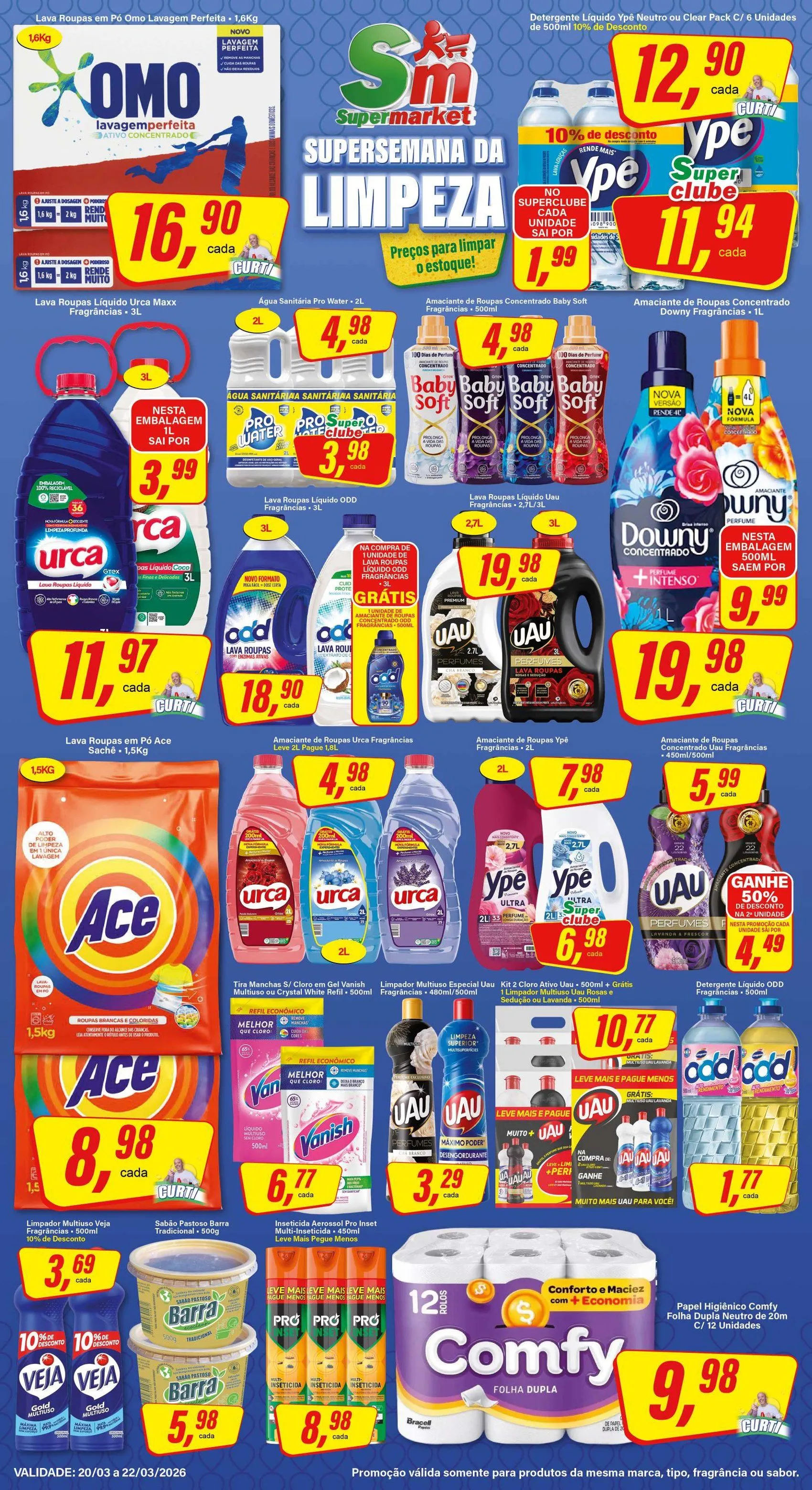 Encarte de Folhetos Rede Supermarket 20 de março até 22 de março 2026 - Pagina 1