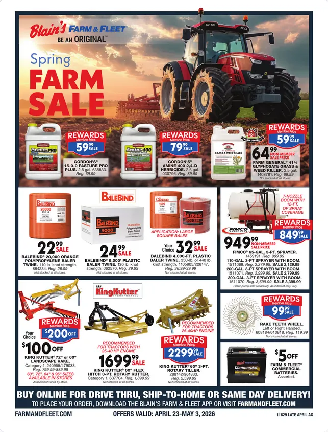 Weekly ad Blain's Farm & Fleet Sales from April 23 to May 3 2026 - Page 1