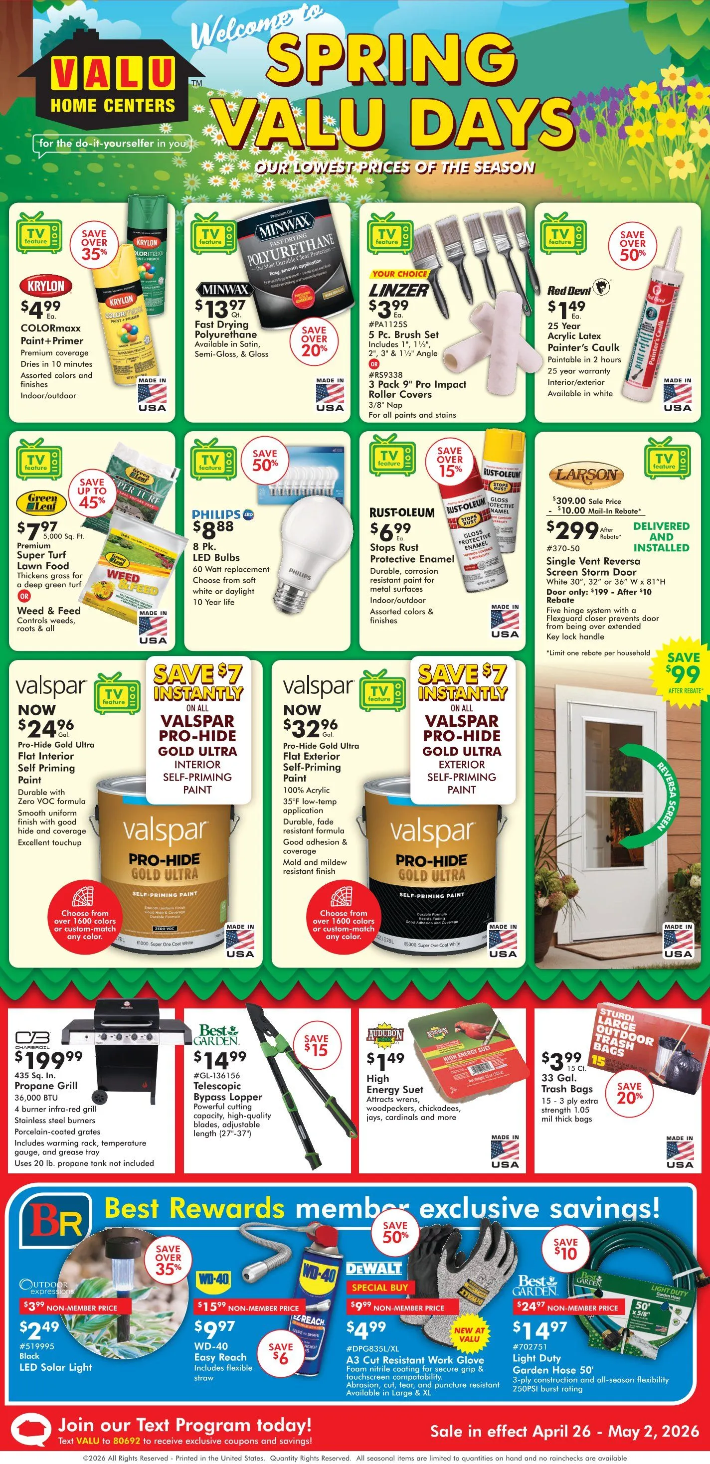 Weekly promotion Valu Home Centers spanning from April 26 to May 2 2026 - Page 1 for Catalogue 365