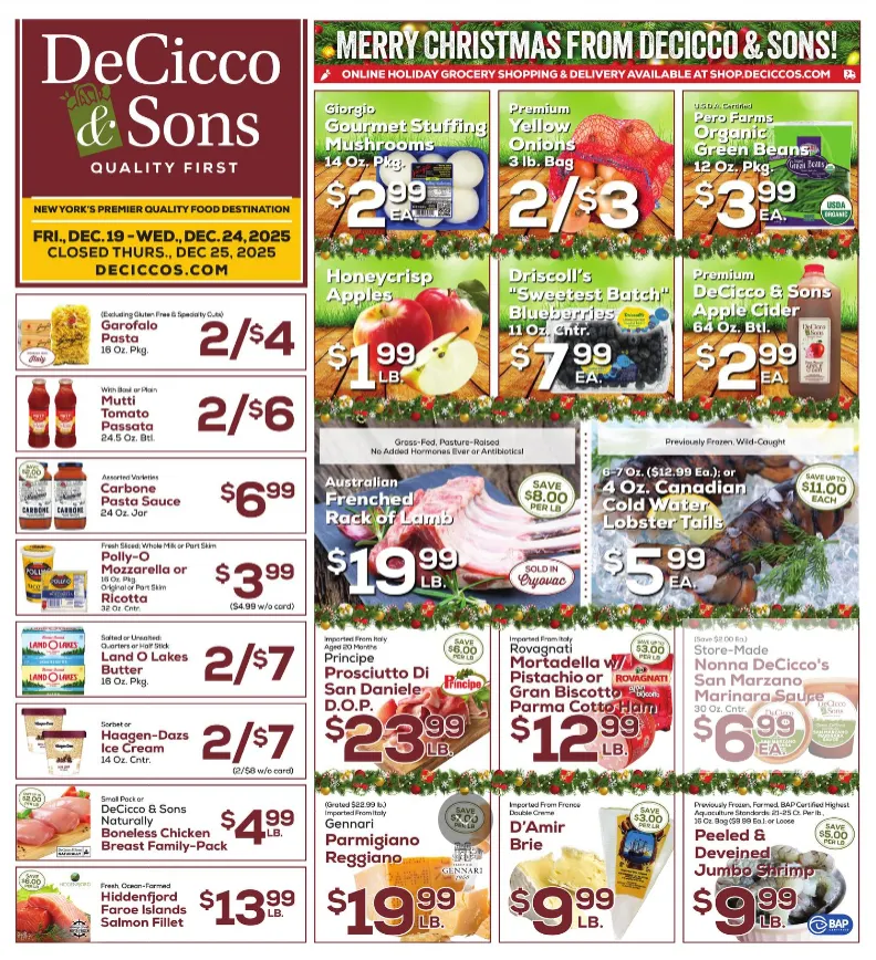 Weekly ad DeCicco & Sons Sales from December 19 to December 24 2025 - Page 1
