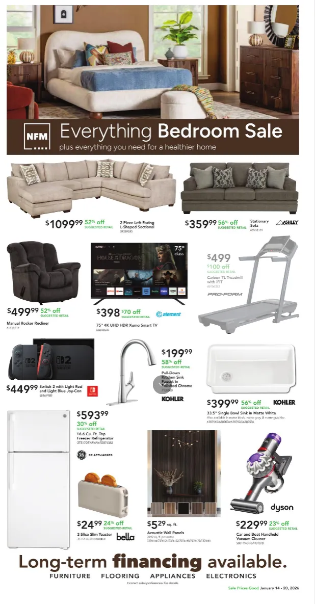 Weekly ad Nebraska Furniture Mart Sales from January 14 to January 22 2026 - Page 1