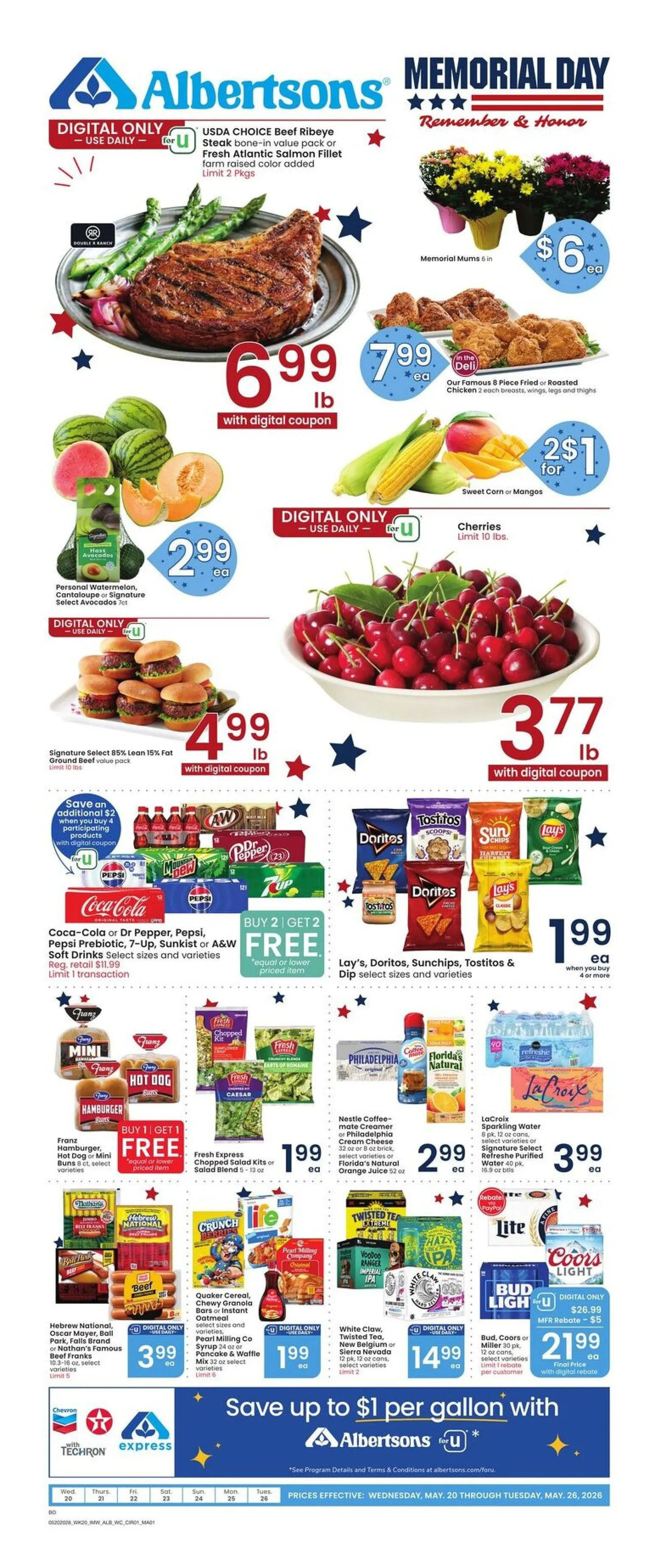 Weekly promotion Albertsons Sales spanning from May 20 to May 26 2026 - Page 1 for Catalogue 365
