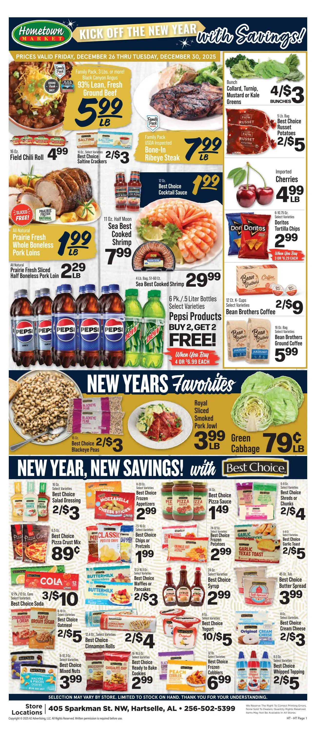 Weekly ad Hometown Market Sales from December 26 to December 30 2025 - Page 1
