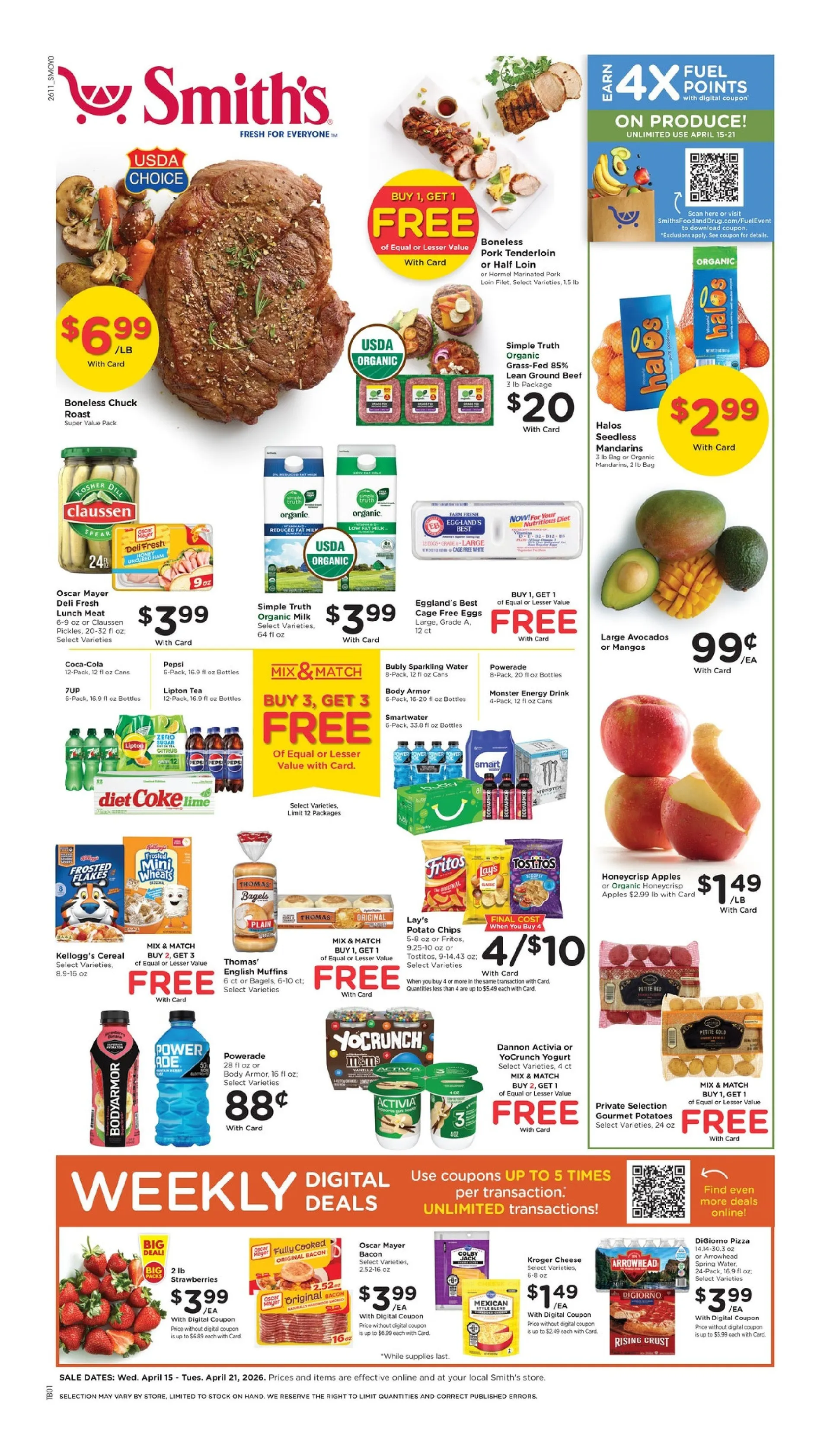 Weekly ad Smith's  Sales from April 15 to April 21 2026 - Page 1