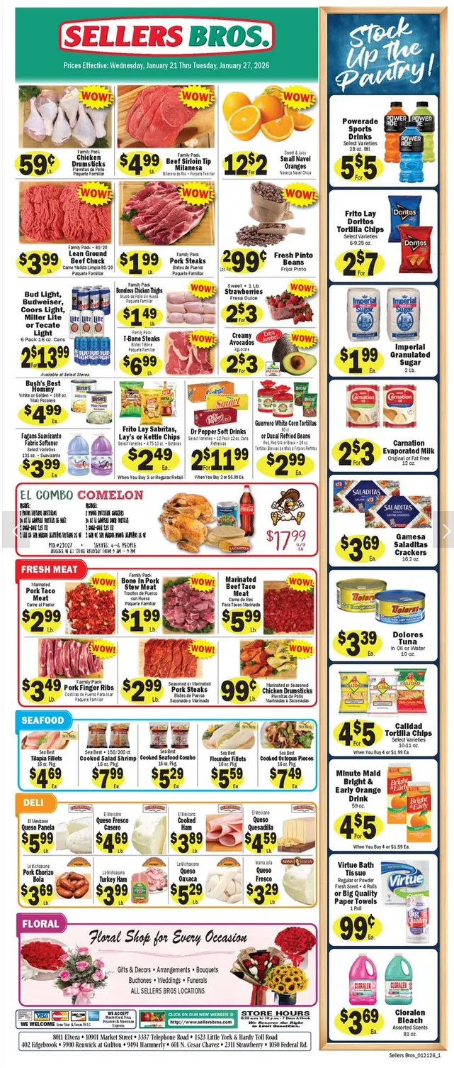 Weekly ad Sellers Bros Sales from January 21 to January 27 2026 - Page 1