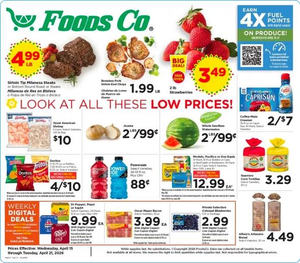 Weekly ad  Foods Co. Sales from April 15 to April 21 2026 - Page 1