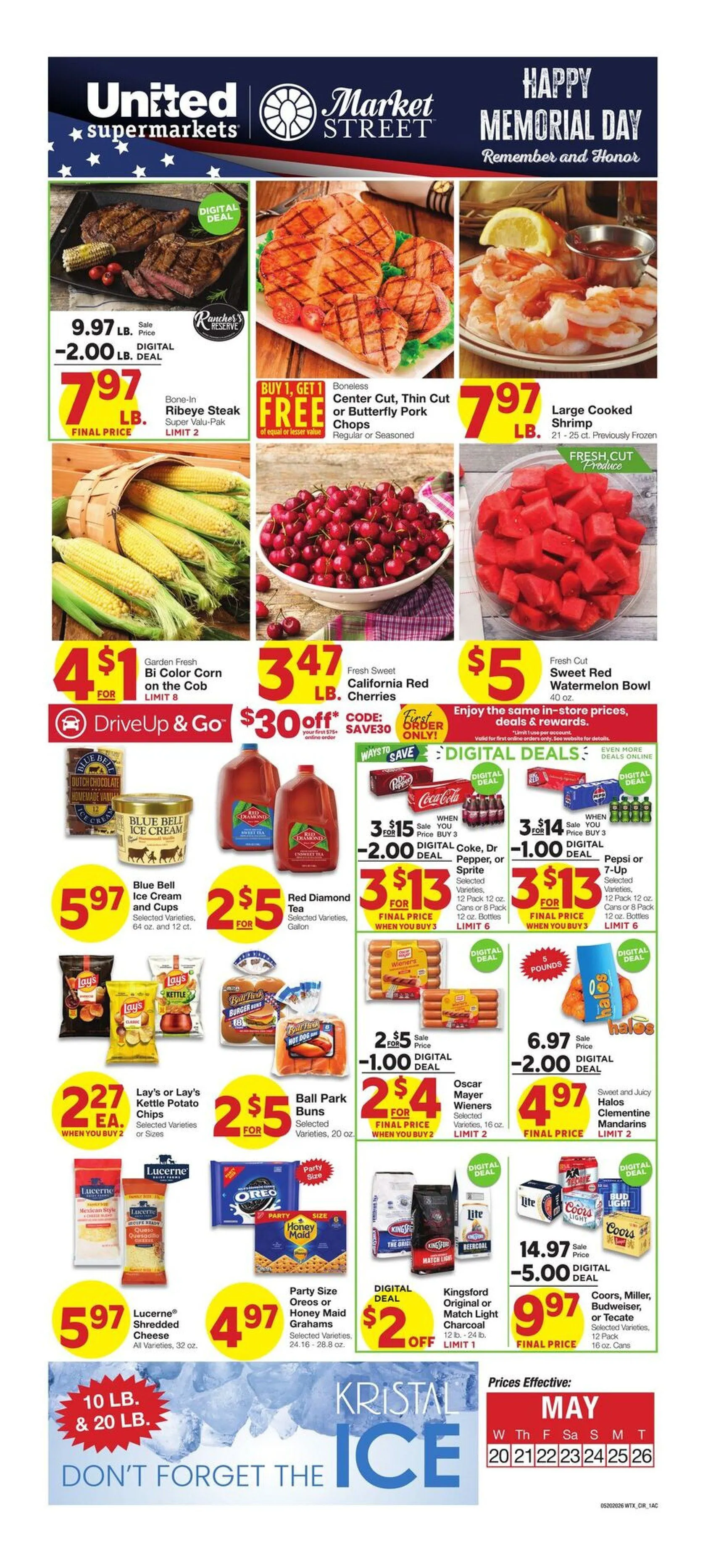 Weekly promotion United Supermarkets Sales spanning from May 22 to May 26 2026 - Page 1 for Catalogue 365