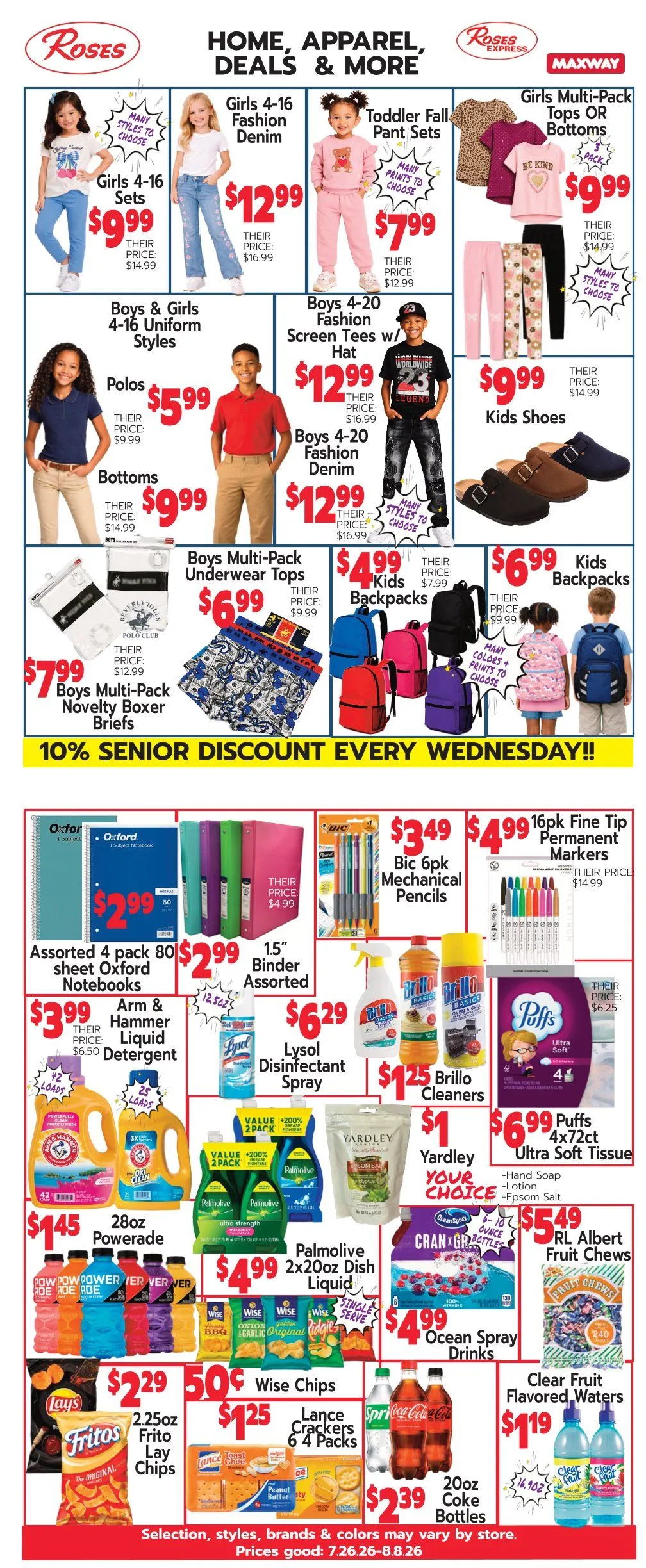 Weekly ad  Roses Discount Store Sales from July 27 to July 31 2026 - Page 