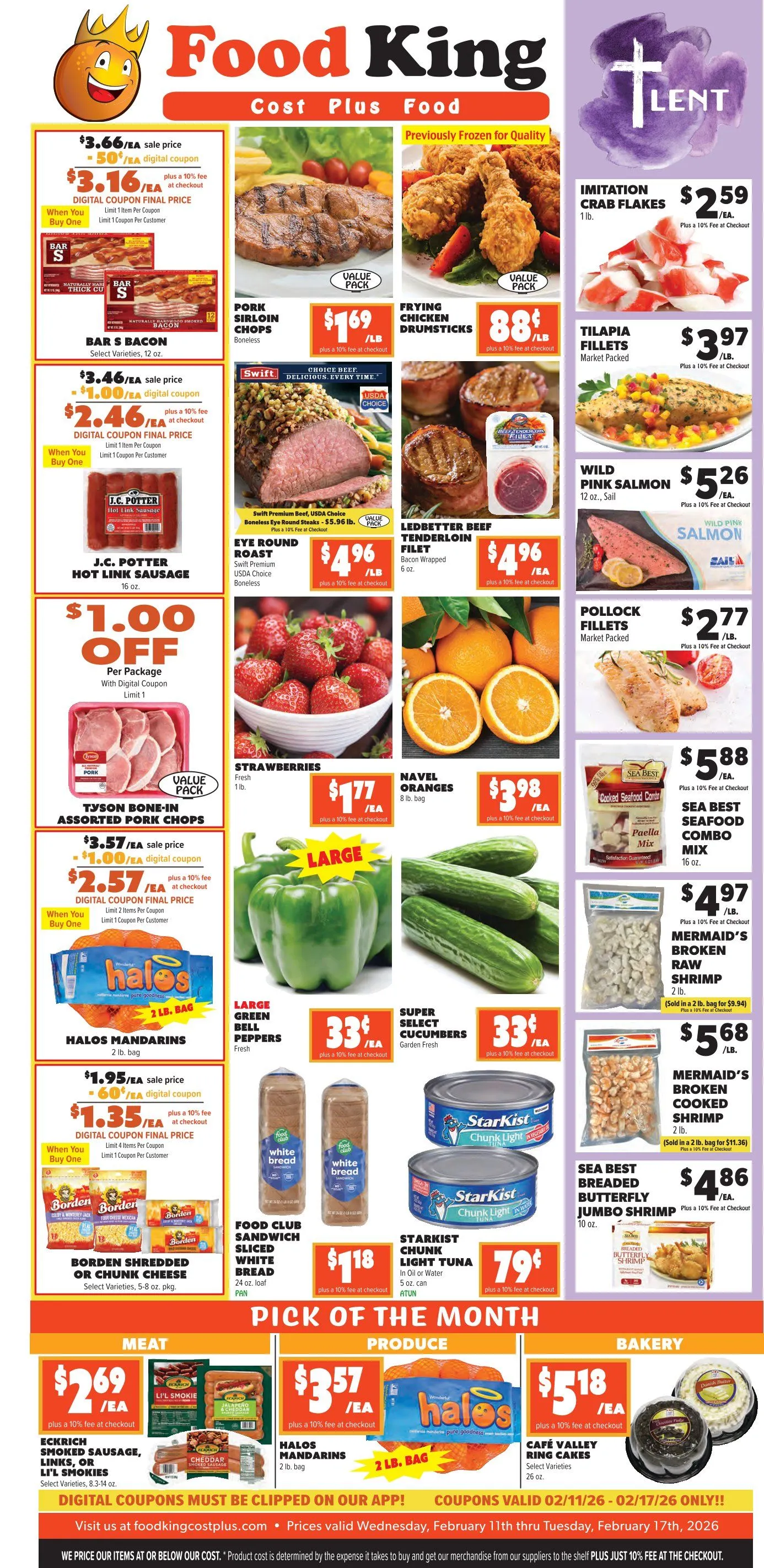 Weekly ad Food King logo. Current weekly ad Food King  from February 11 to February 17 2026 - Page 