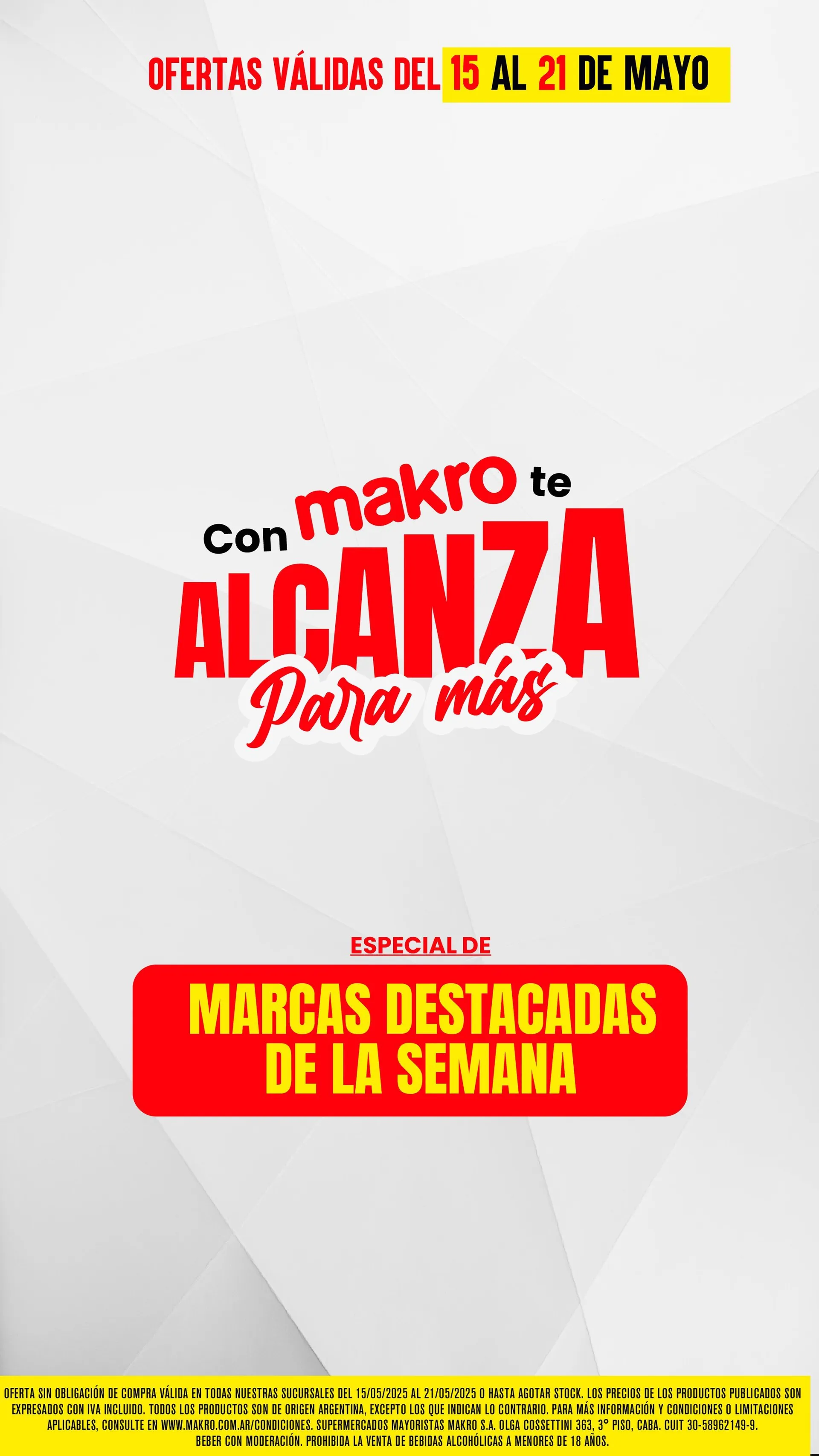 Ofertas de Ofertas Makro 15 de mayo al 21 de mayo 2025 - Página 1 del catálogo