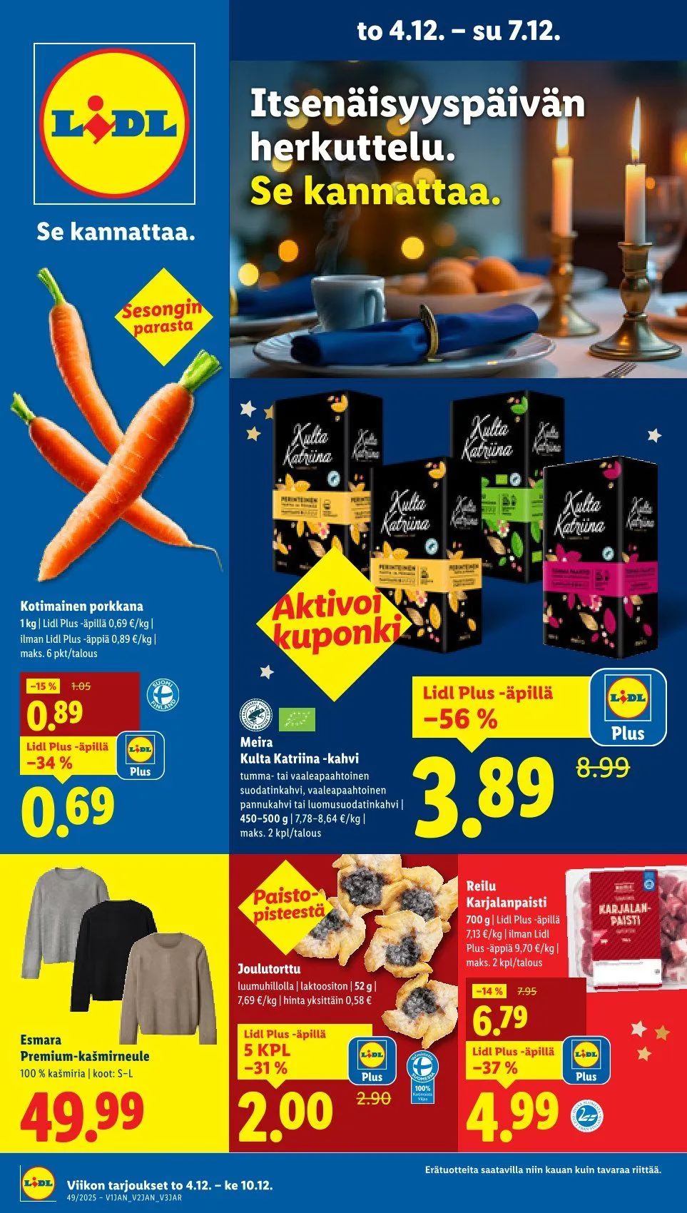 Lidl  Tarjoukset voimassa alkaen 4. joulukuuta - 7. joulukuuta 2025 - Tarjouslehti sivu 