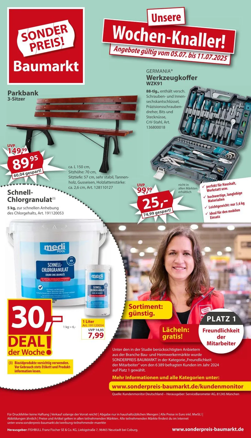 Sonderpreis-Baumarkt Prospekte von 5. Juli bis 11. Juli 2025 - Prospekt seite 1