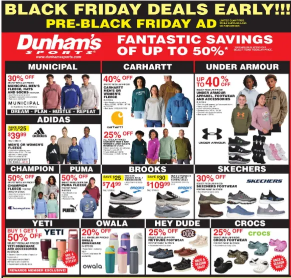 Weekly ad Dunham's Sports Sales from November 22 to November 26 2025 - Page 1