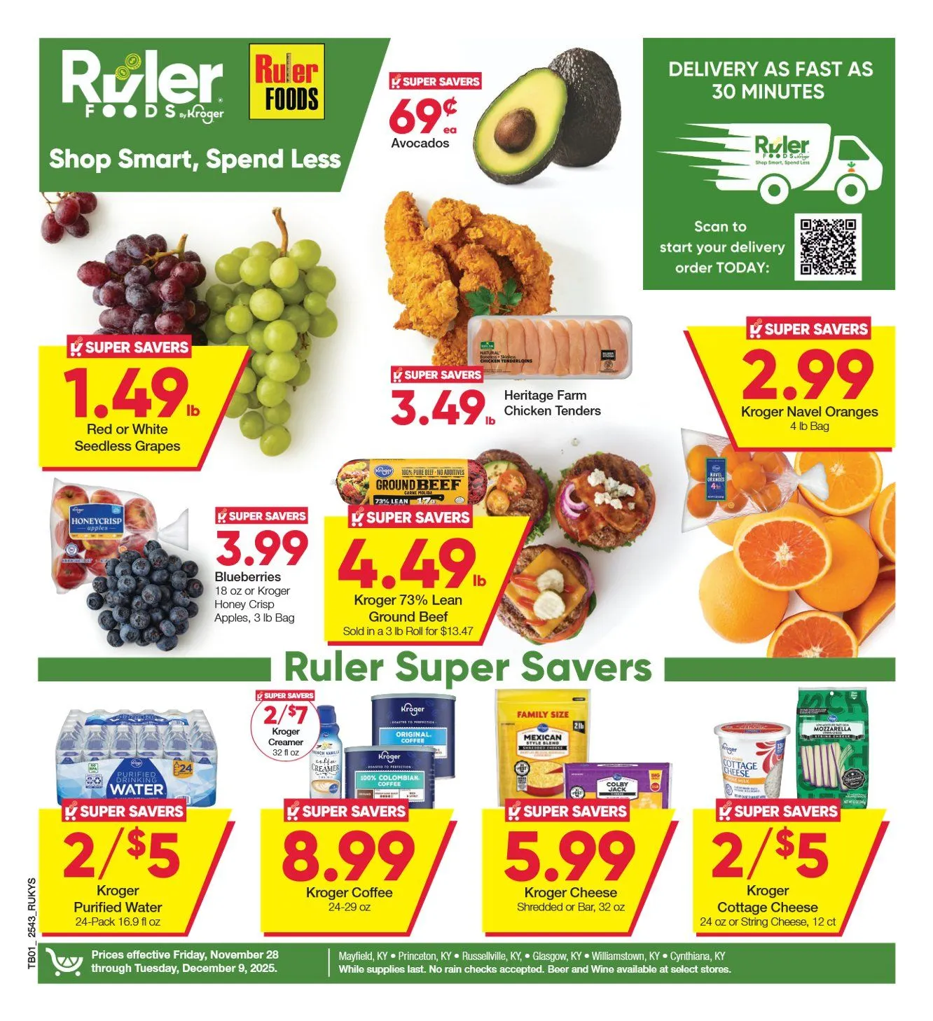 Weekly ad Ruler Foods Sales from November 28 to December 9 2025 - Page 1