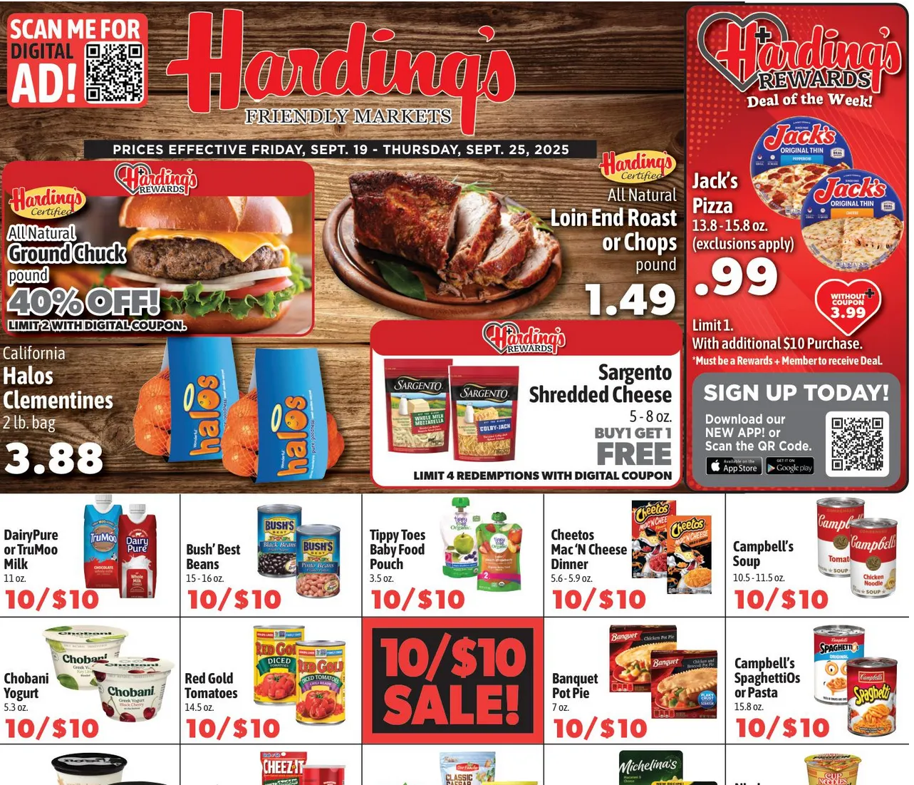 Weekly ad Harding's Markets Sales from September 19 to September 25 2025 - Page 1