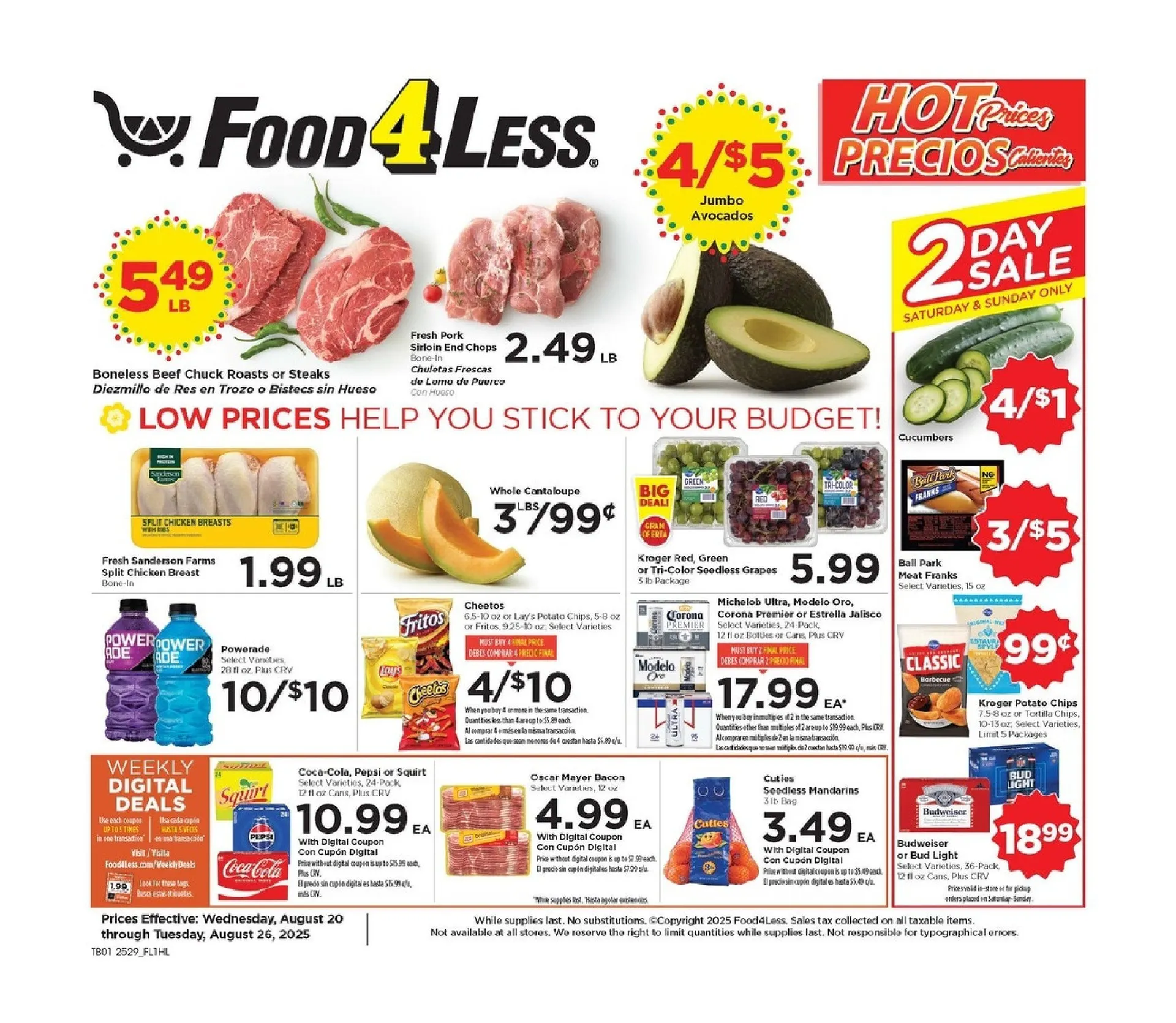 Weekly ad Food 4 Less Sales from August 20 to August 26 2025 - Page